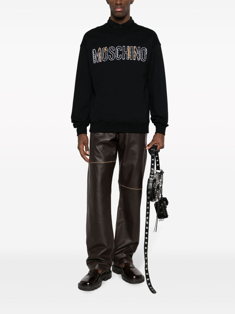 Moschino logo-print cotton sweatshirt outlook