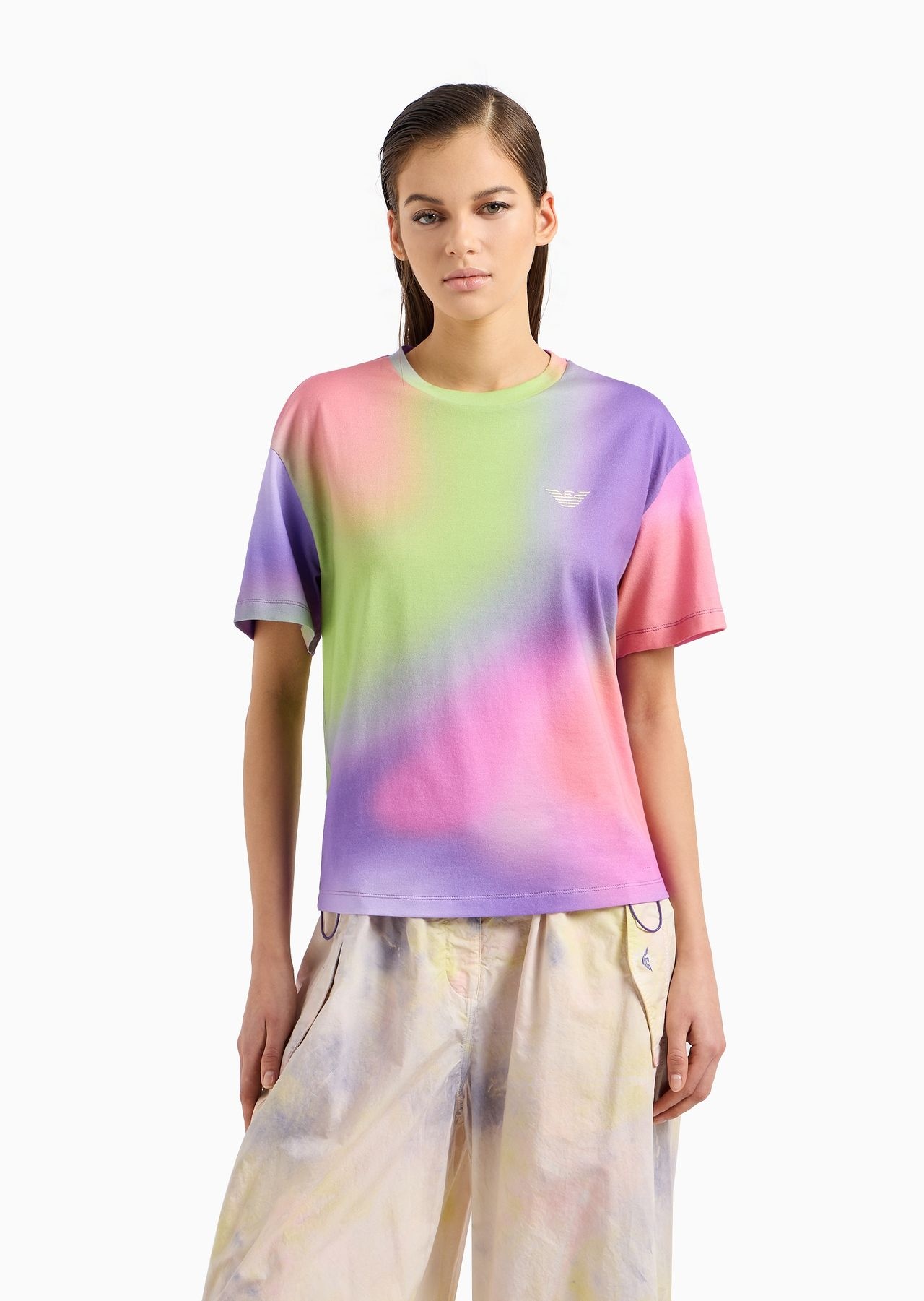 Emporio Armani Sustainability Values Capsule Collection organic jersey T-shirt with camouflage print - 2