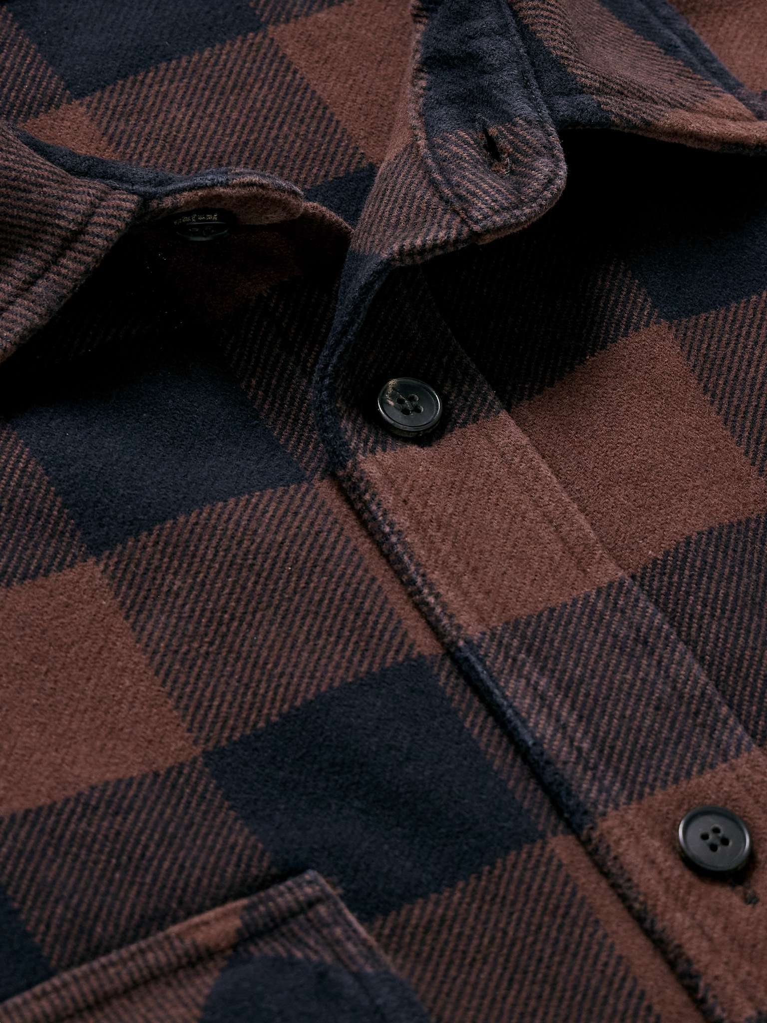 Logo-Embroidered Checked Cotton-Twill Overshirt - 5