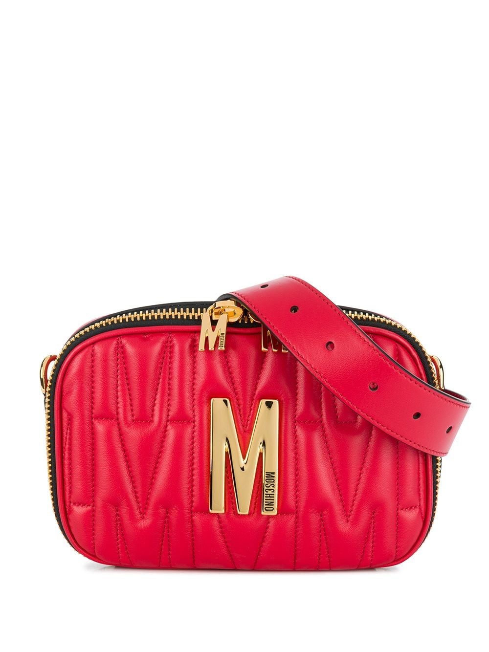 quilted multi-use bag with gold logo - 6