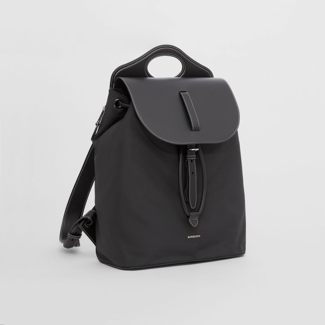 Nylon and Leather Pocket Backpack - 7