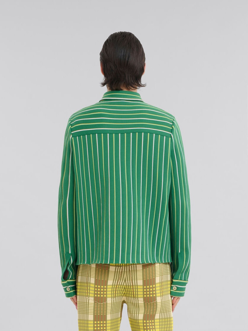 GREEN STRIPED TECHNO KNIT SHIRT 3
