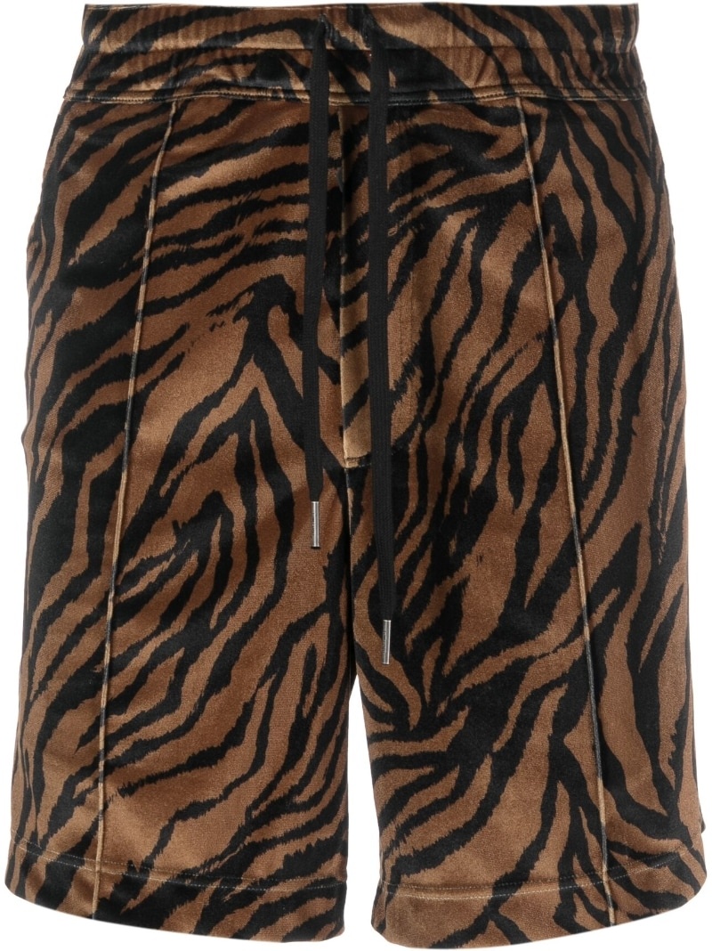 zebra-print cotton shorts - 1