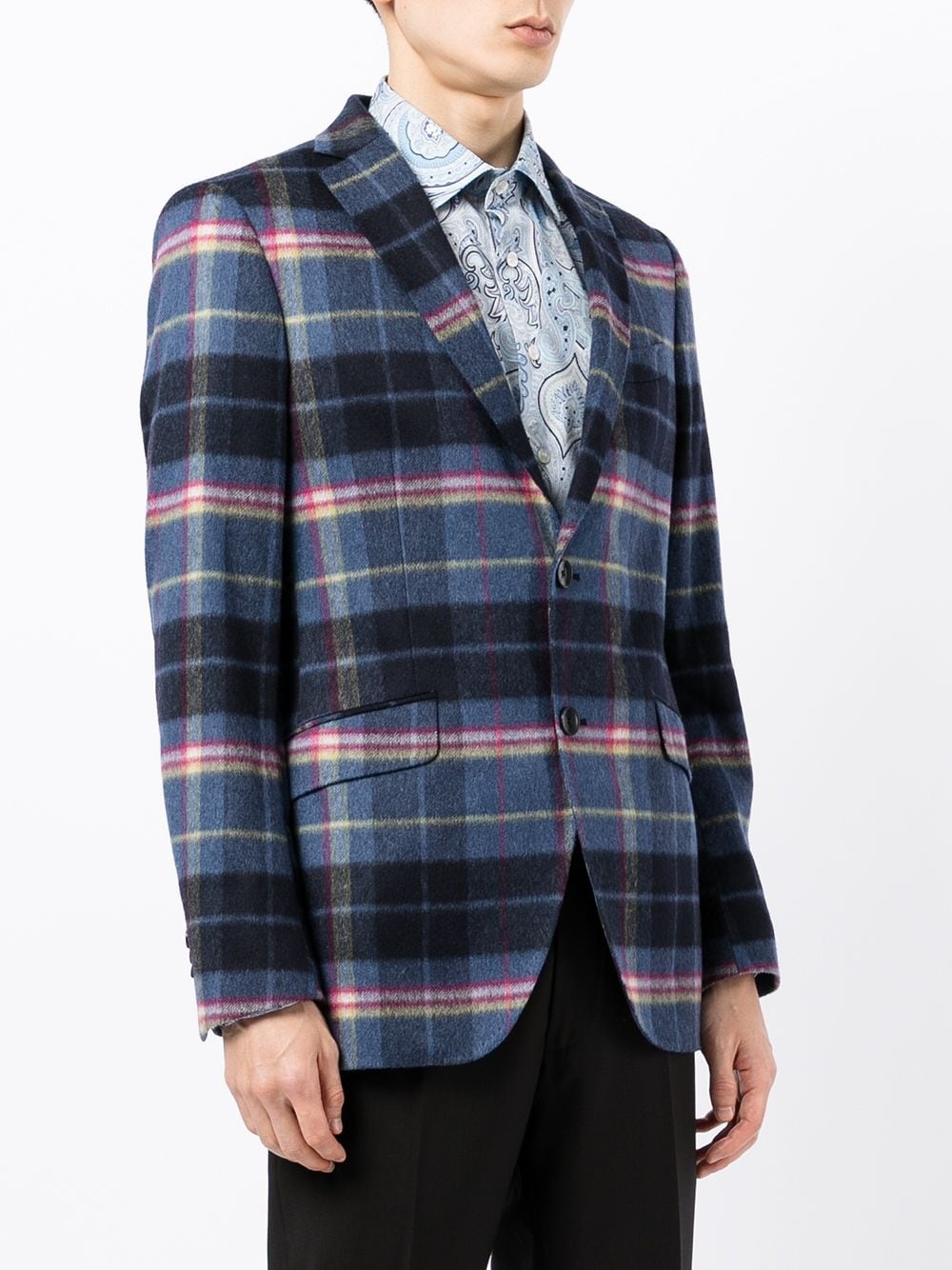 plaid-check blazer - 3