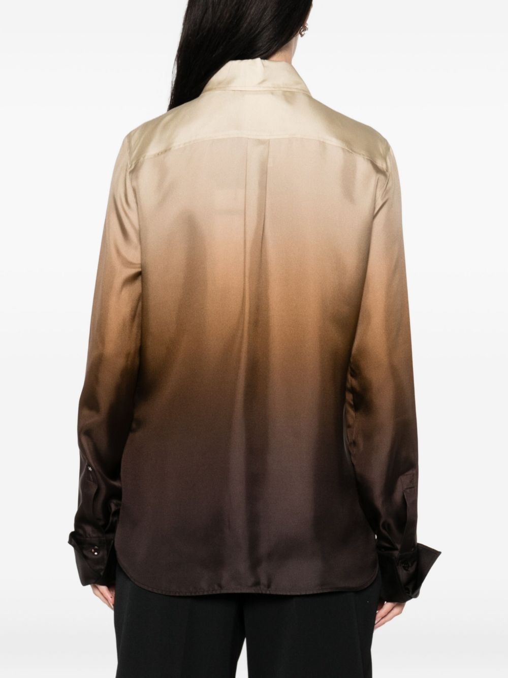 ombré-effect silk shirt - 4