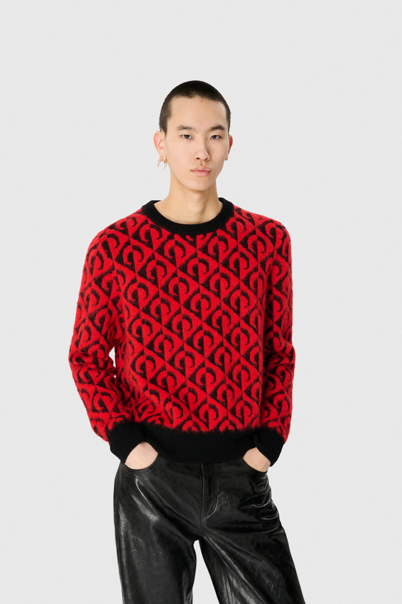 Marine Serre MOON LOZENGE KNIT CREWNECK SWEATER outlook