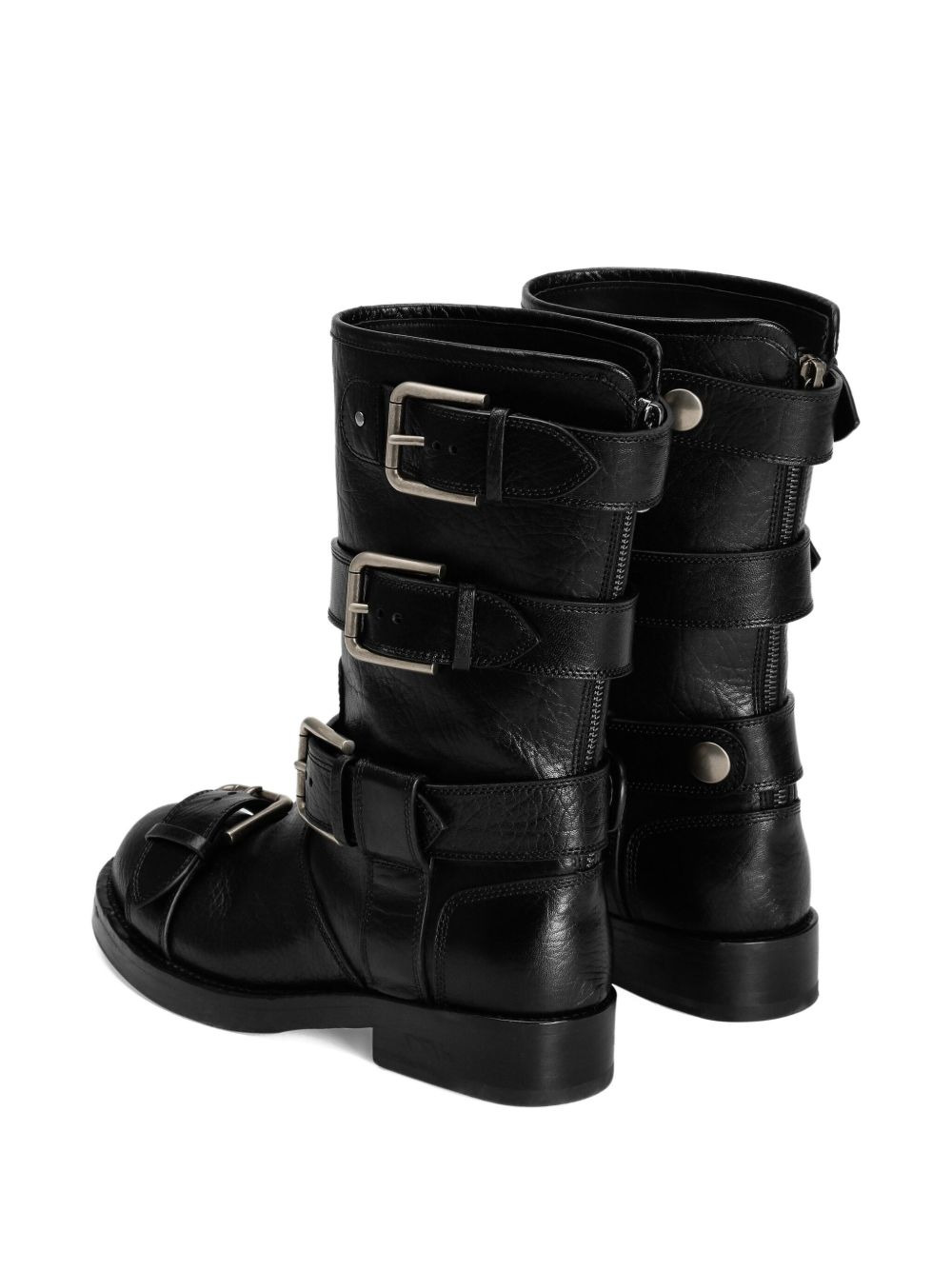 multiple-buckle leather boots - 3