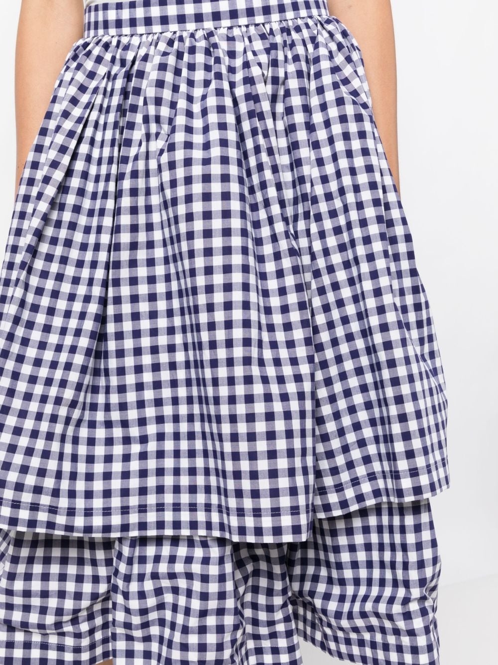 gingham check-pattern cotton skirt - 5