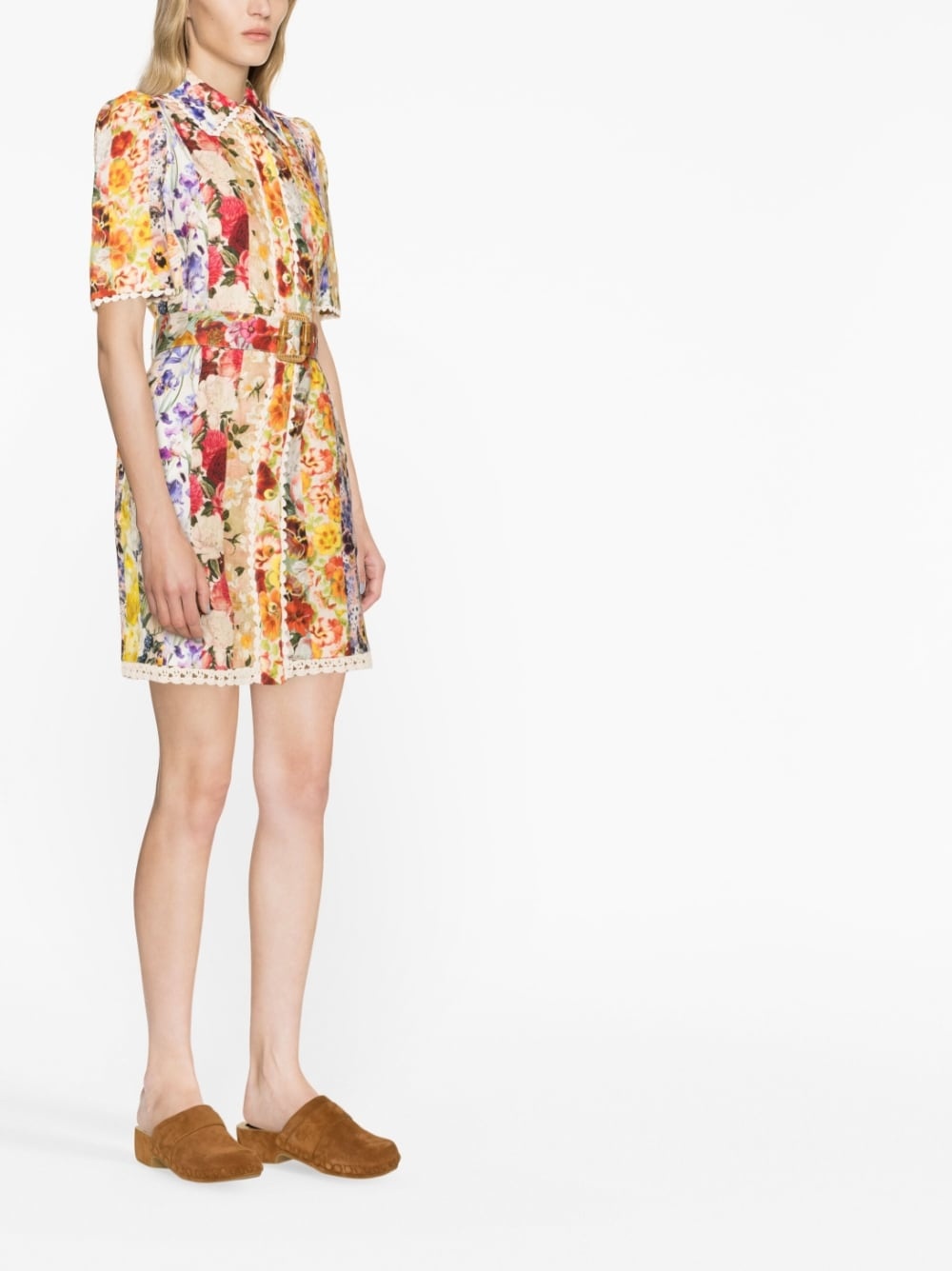 Wonderland floral-print mini dress - 4