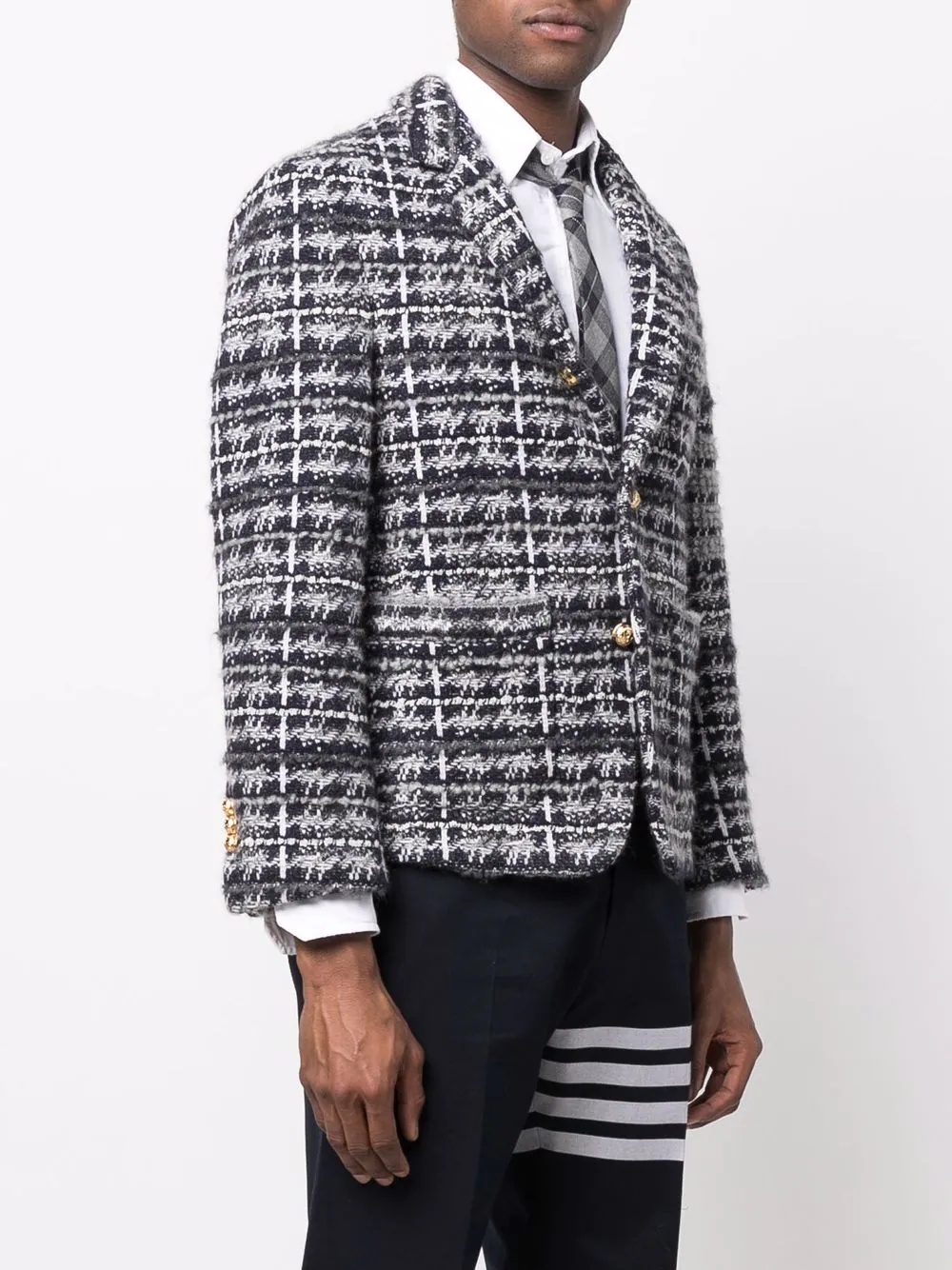 tweed single-breasted blazer - 3