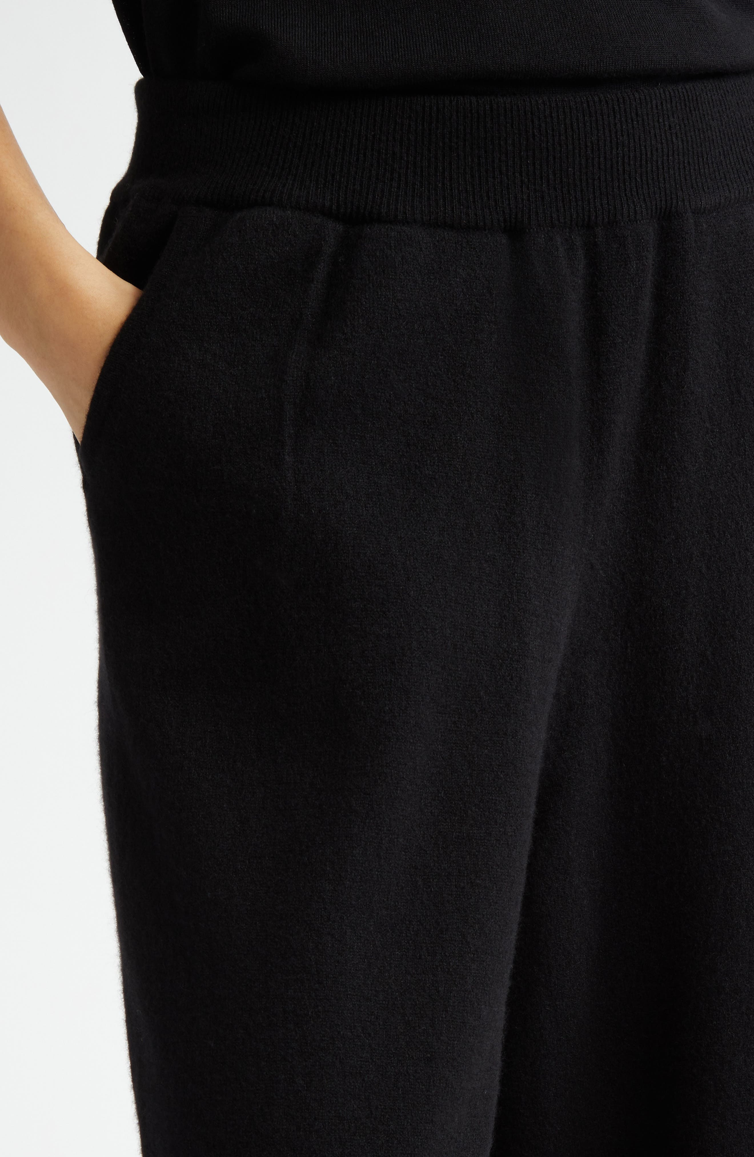 Johnstons of Elgin Performance High Waist Cashmere Blend Sweater Pants in Black at Nordstrom - 5