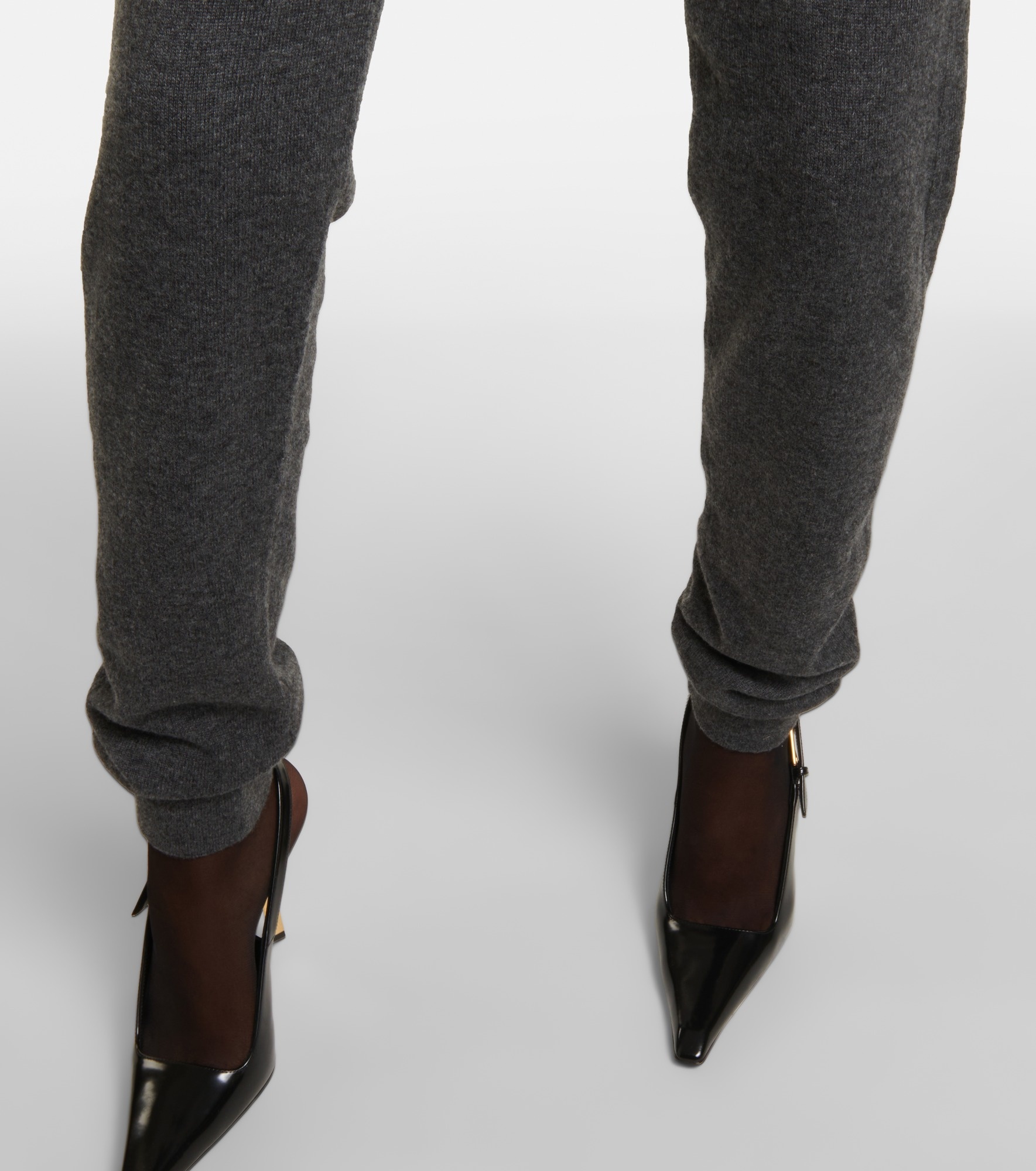 SAINT LAURENT High-rise cashmere leggings, mytheresa