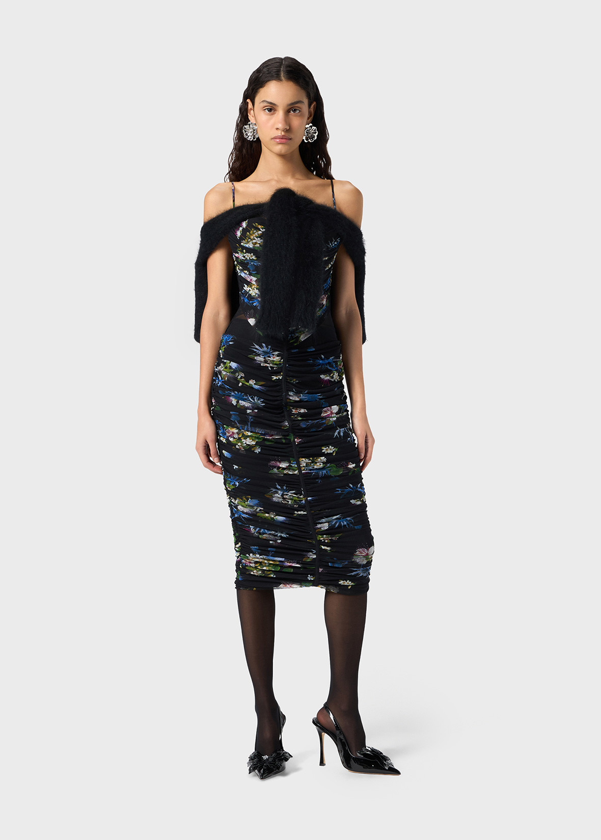 MIDI DRESS IN PRINTED TULLE - 2