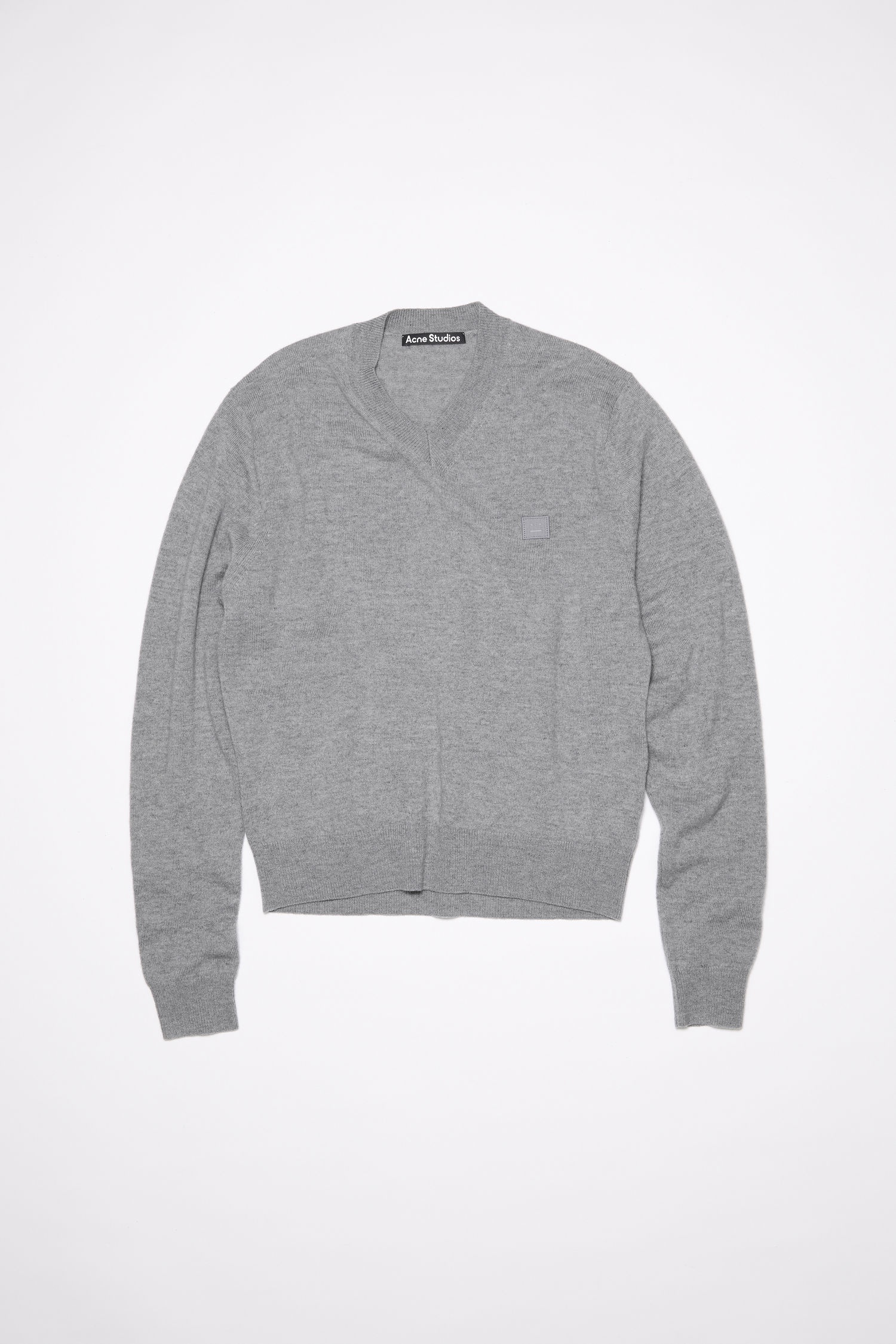 V-neck sweater - Grey Melange - 1