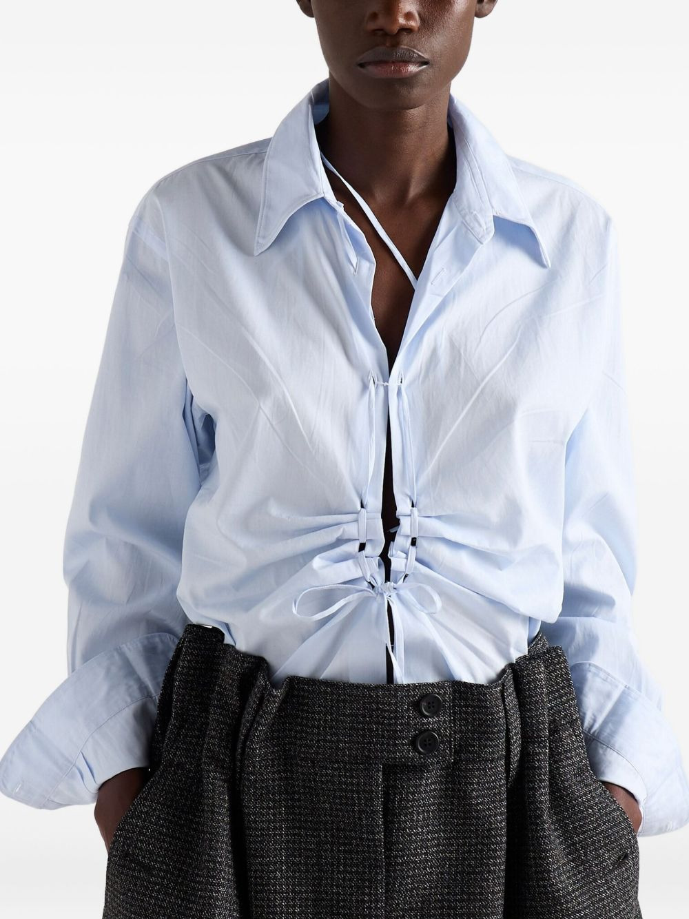 check-pattern wool mini skirt - 4