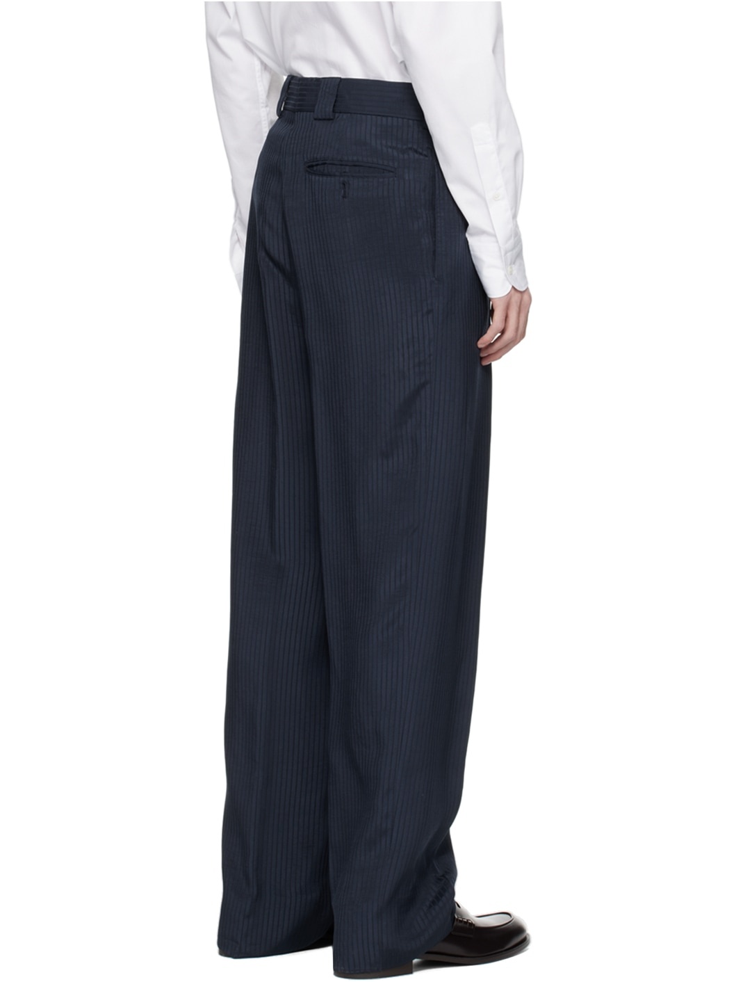 Navy Stripe Trousers - 3