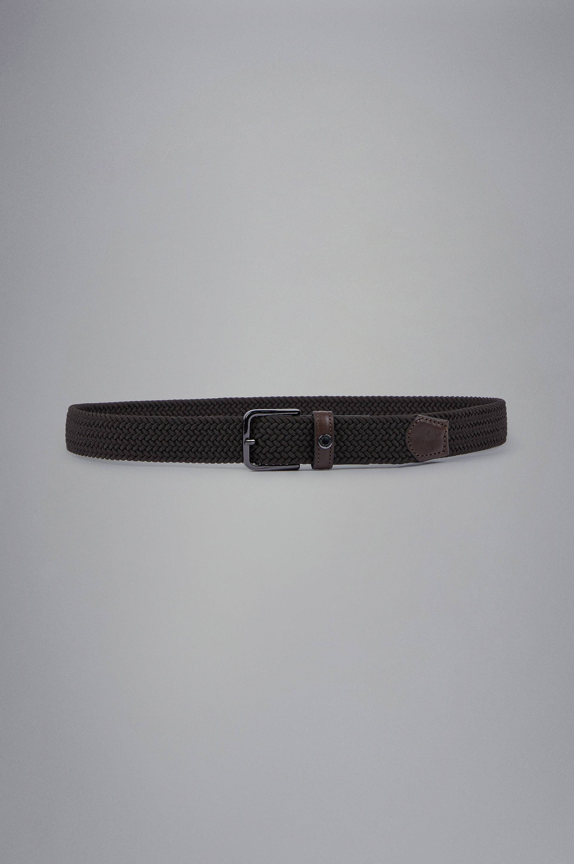 LEATHER TRIMMED ELASTIC BELT - 1