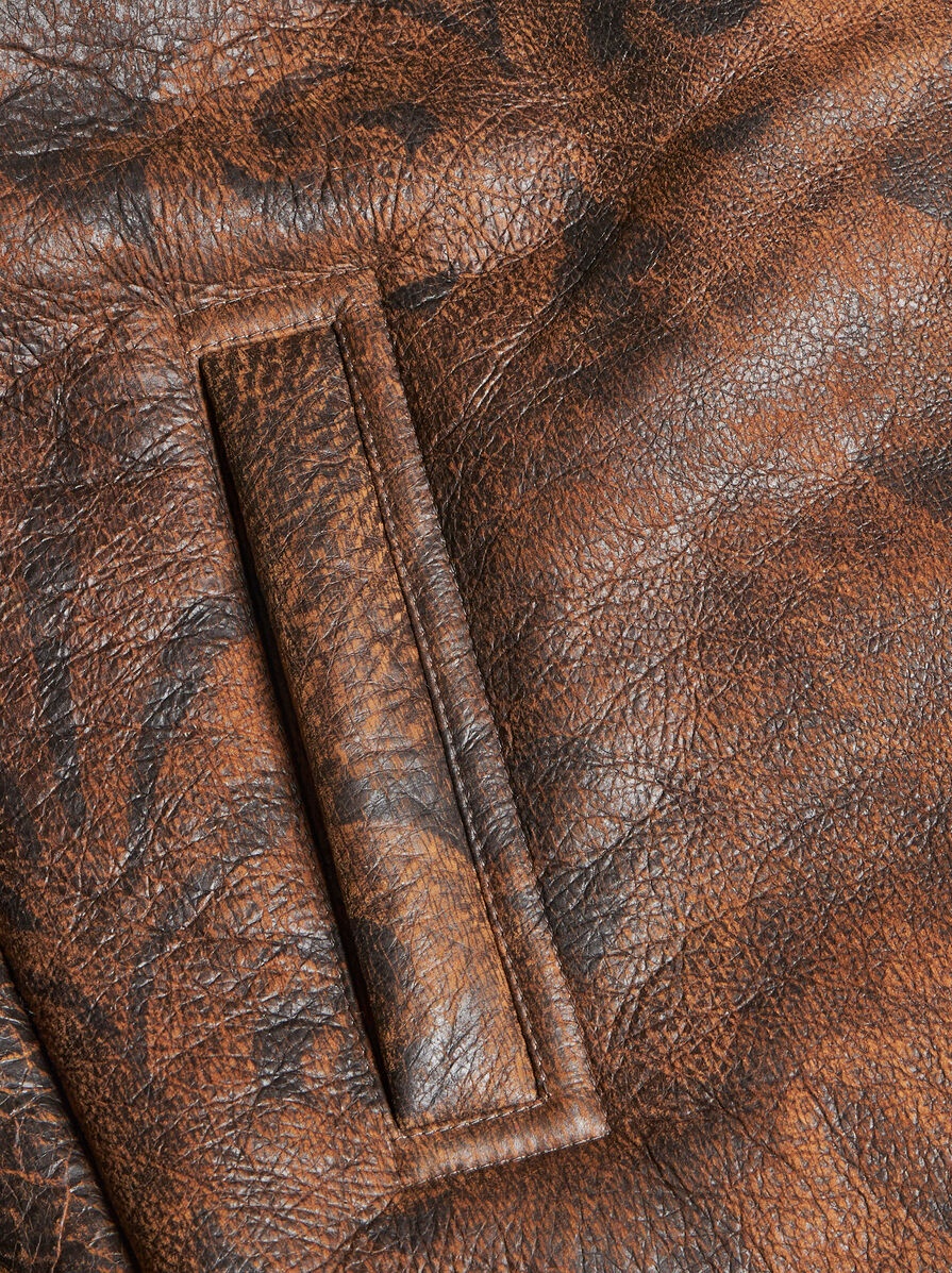 SLEEVELESS JACKET IN PRINTED SHEARLING - 6