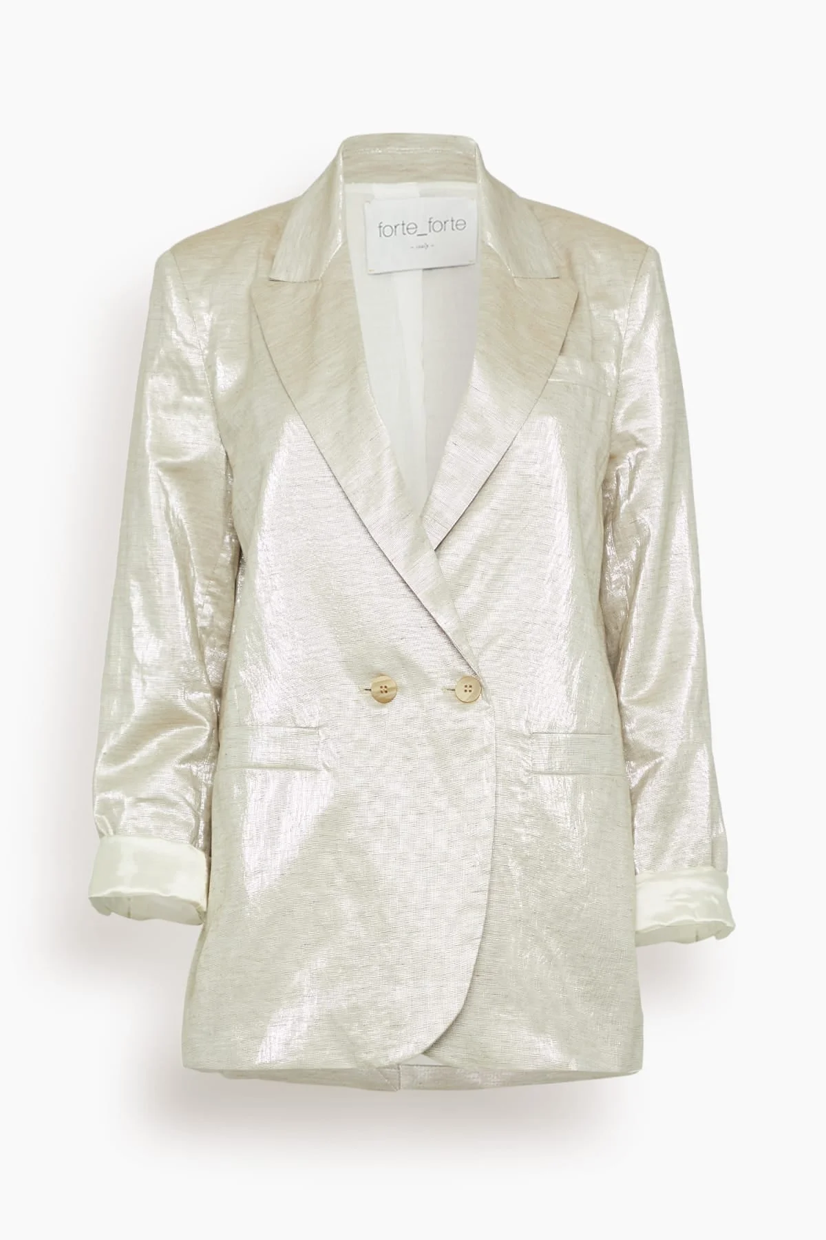 Chic Linen Double Breasted Jacket in Lucente - 1