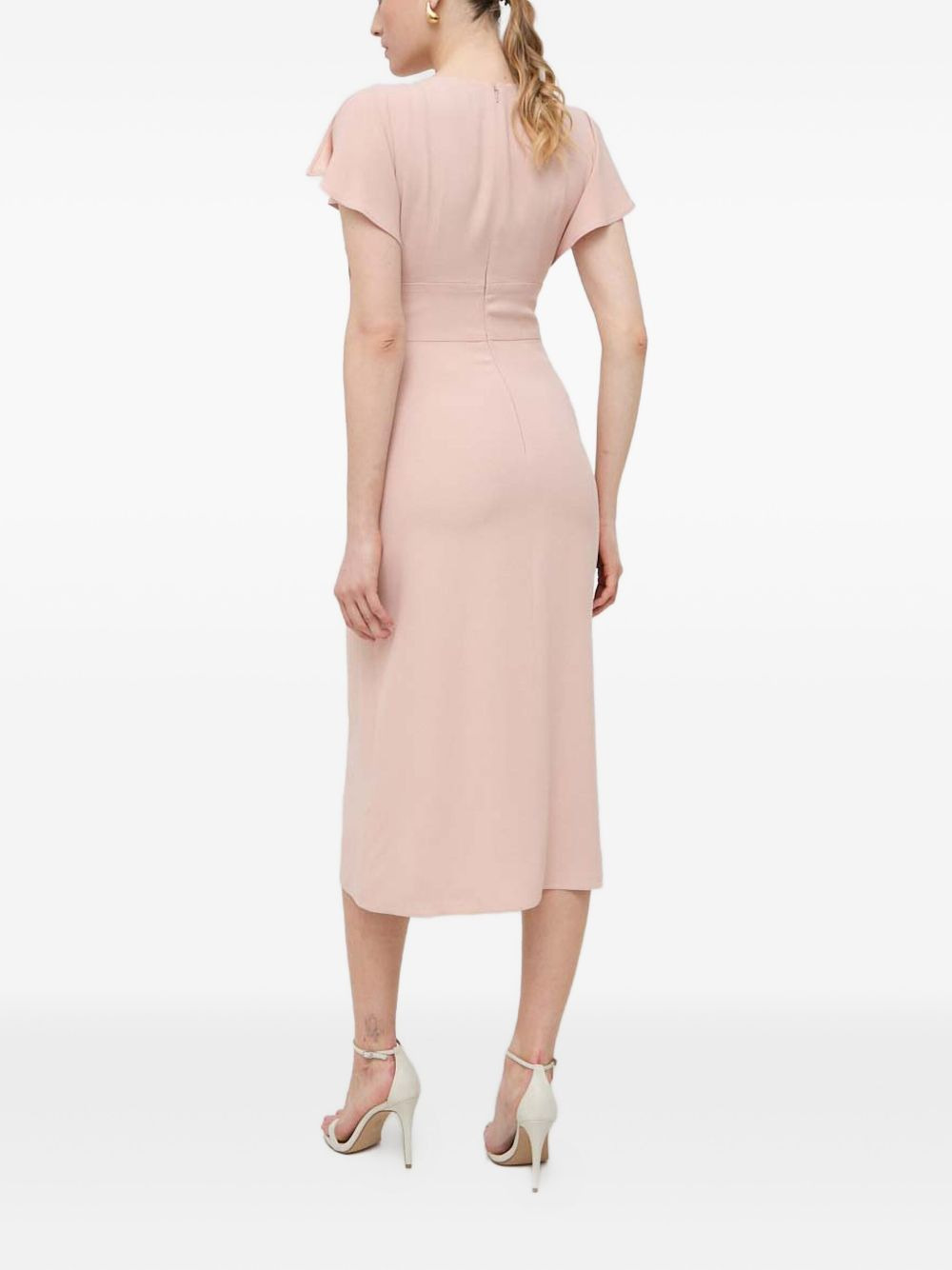 flutter-sleeve V-neck midi dress - 3