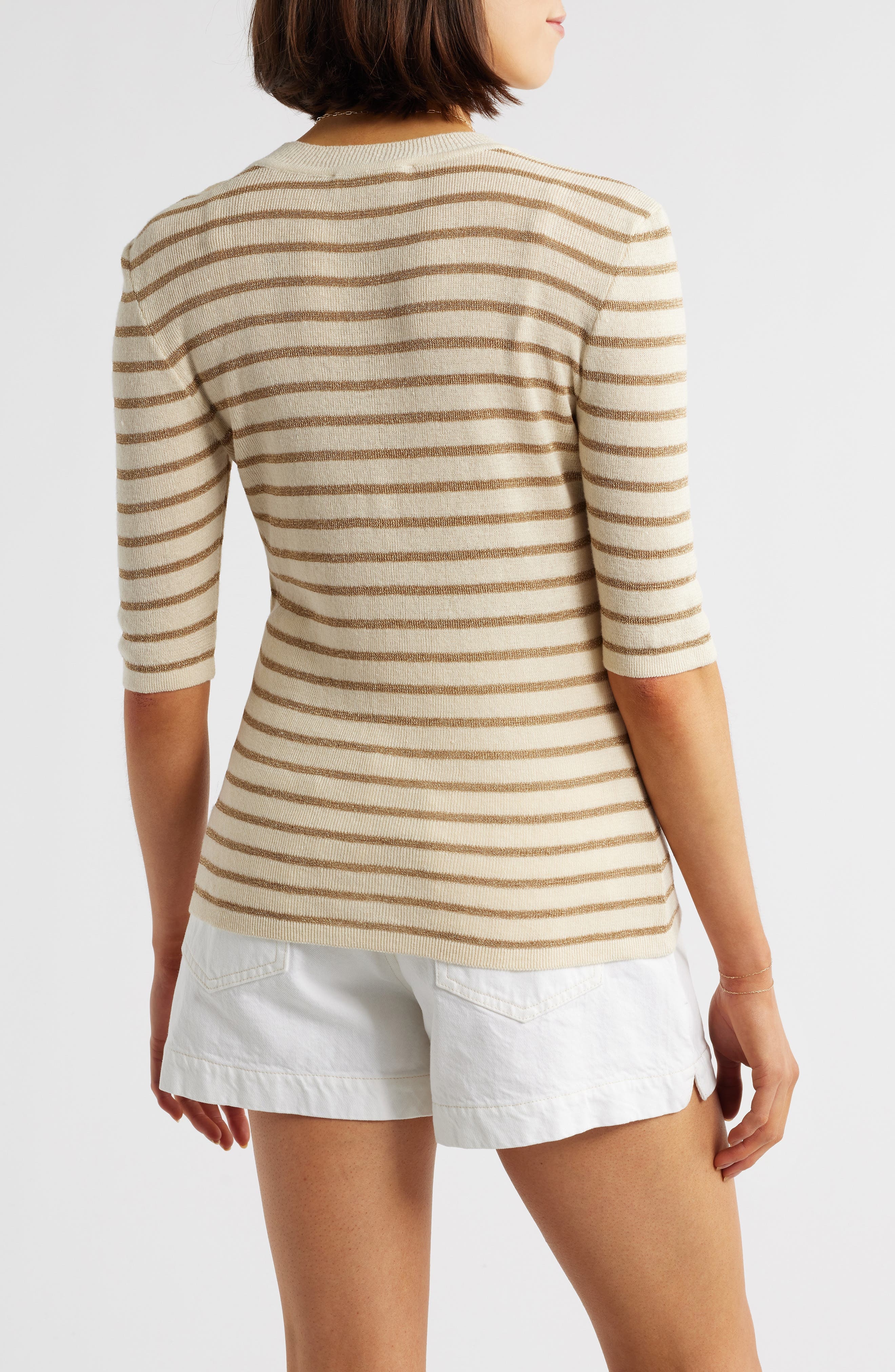 FRAME The Marina Elbow Sleeve Sweater in Cream Multi at Nordstrom - 2