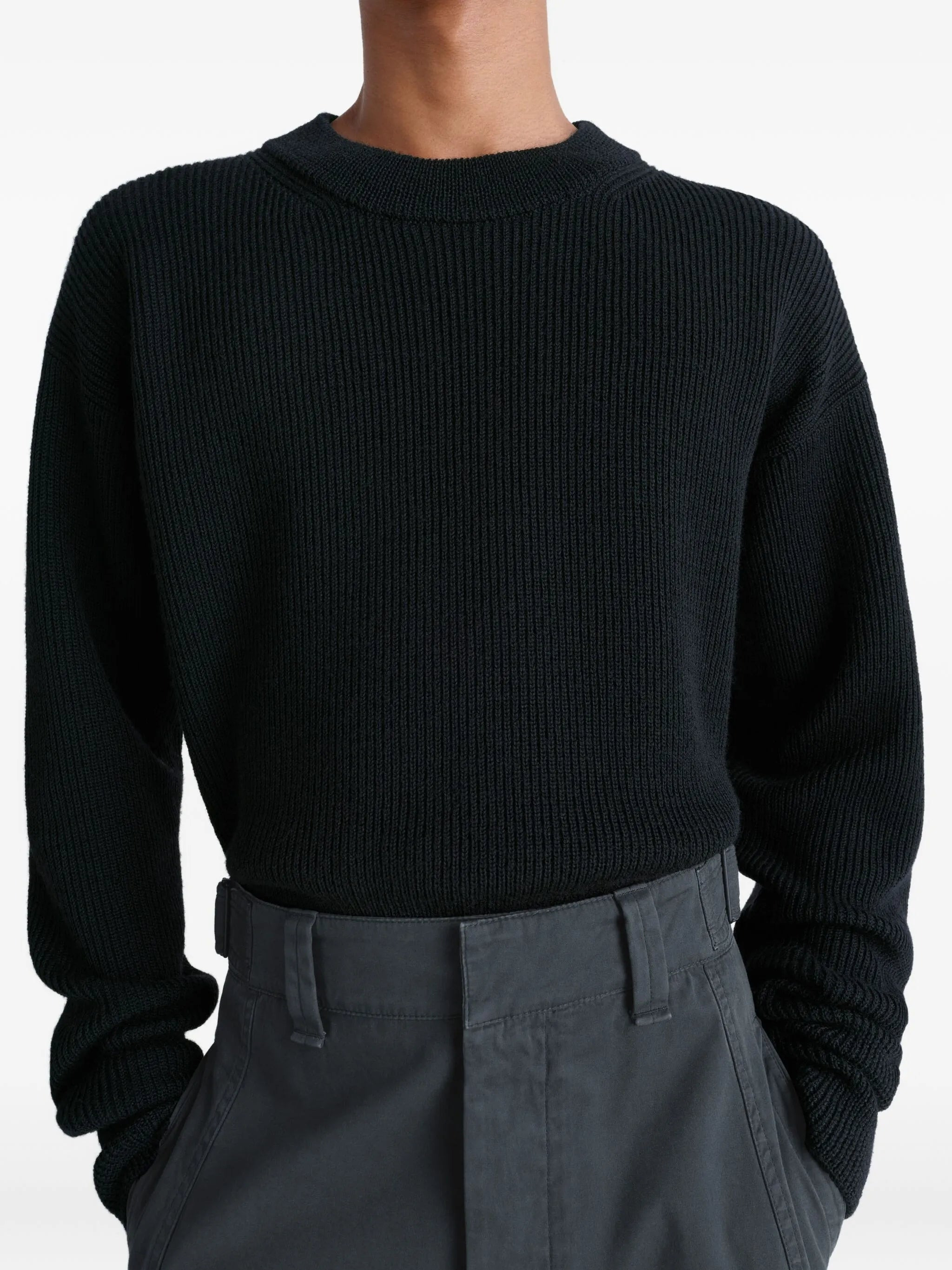 Lemaire Ribbed Wool Crewneck Sweatshirt - 2