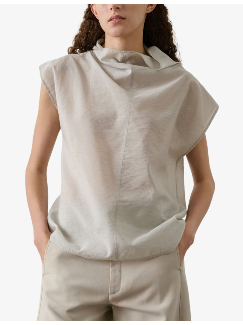 Izumi Asymmetric-Hem Cotton Blouse 3