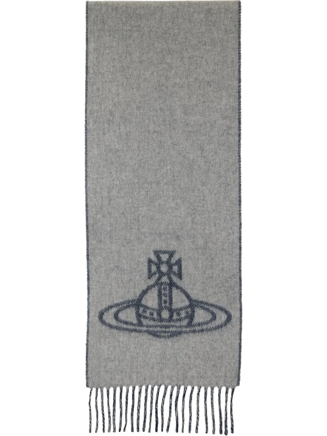 Gray & Blue Double Face Scarf - 1