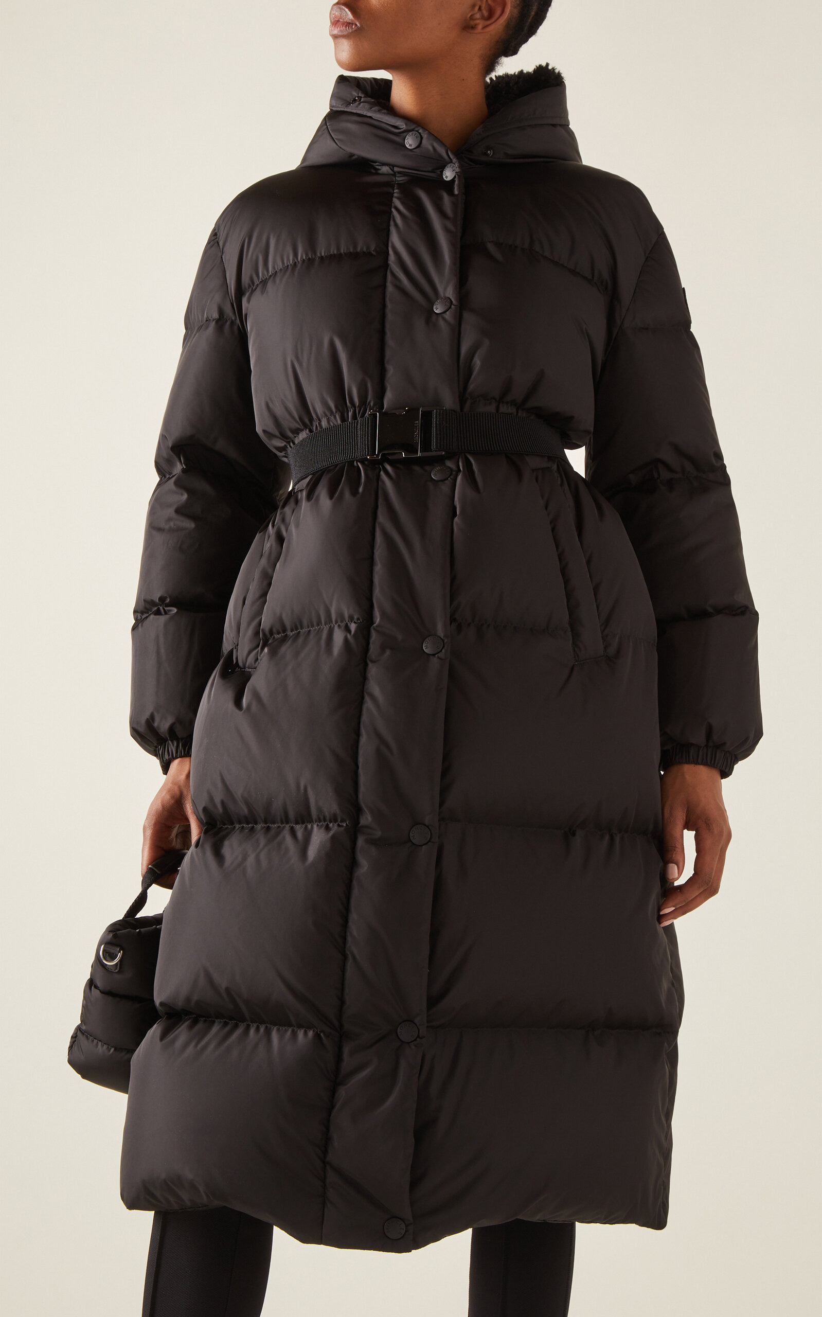 Bruneaux Shearling-Trimmed Nylon Down Coat black - 3