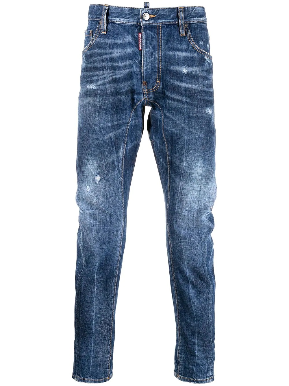 stonewashed slim-fit jeans - 1