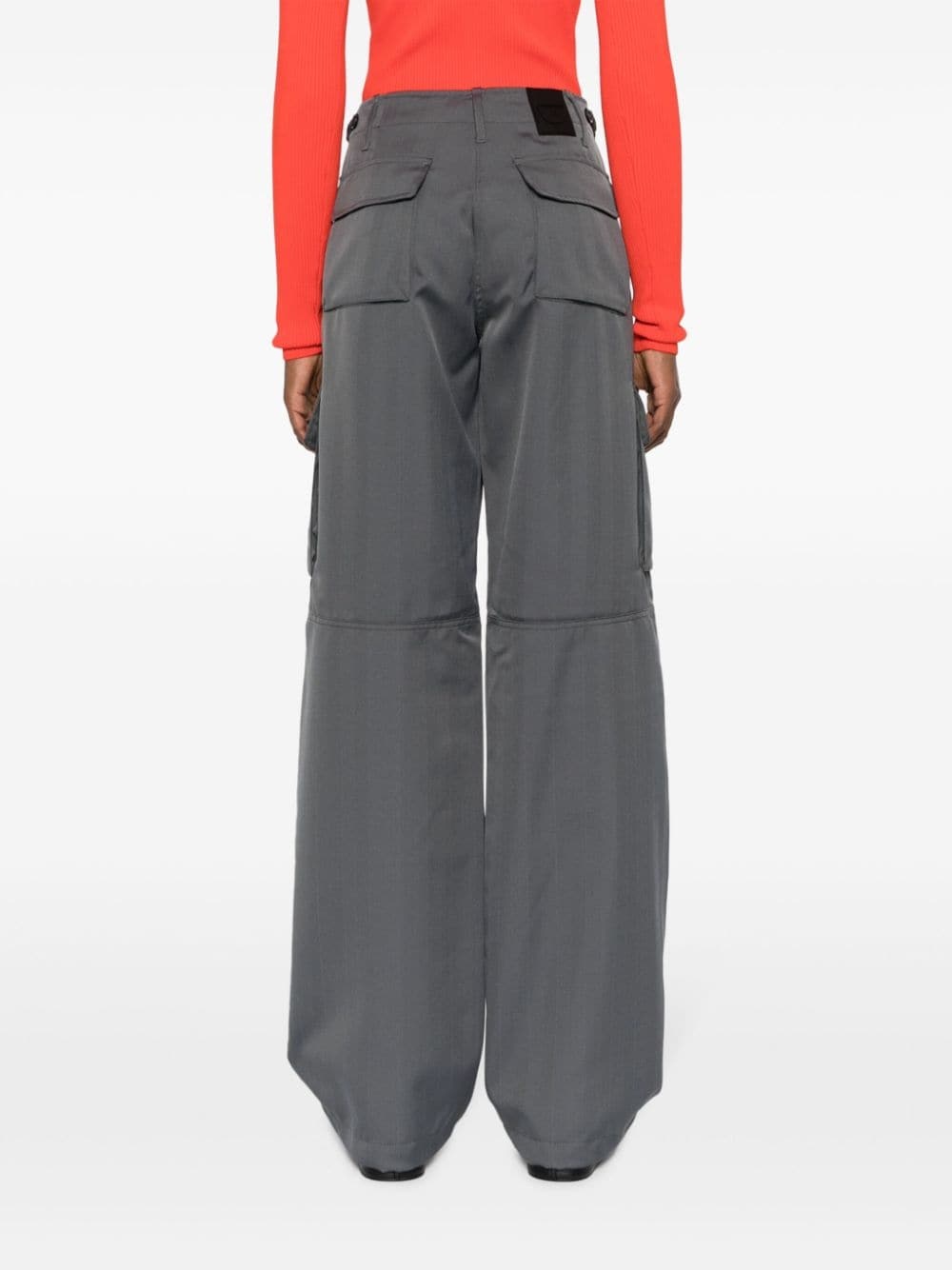 wide-leg cargo trousers - 4