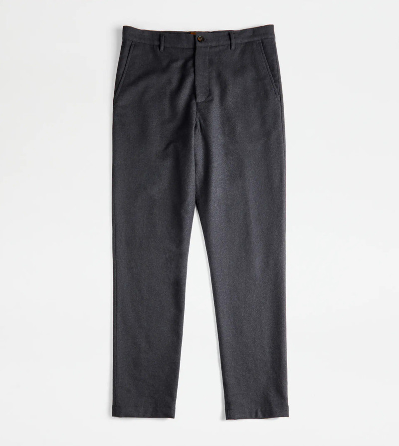 TOD'S CHINO TROUSERS ADJUSTABLE WAISTBAND - GREY 1