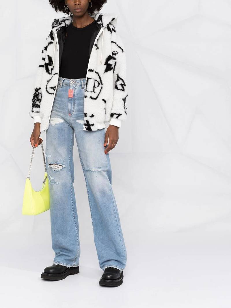 PHILIPP PLEIN ripped-detail denim jeans outlook