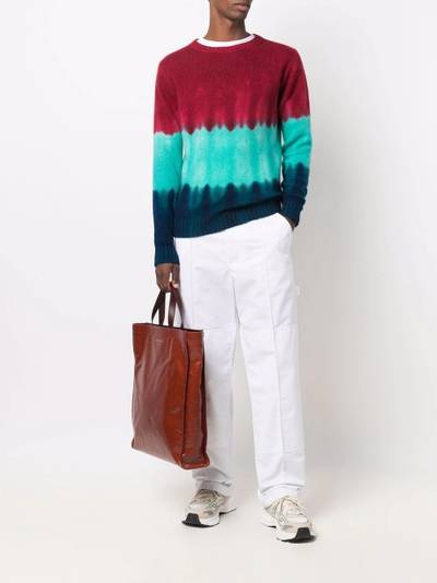 The Elder Statesman colour-block tie-dye jumper outlook