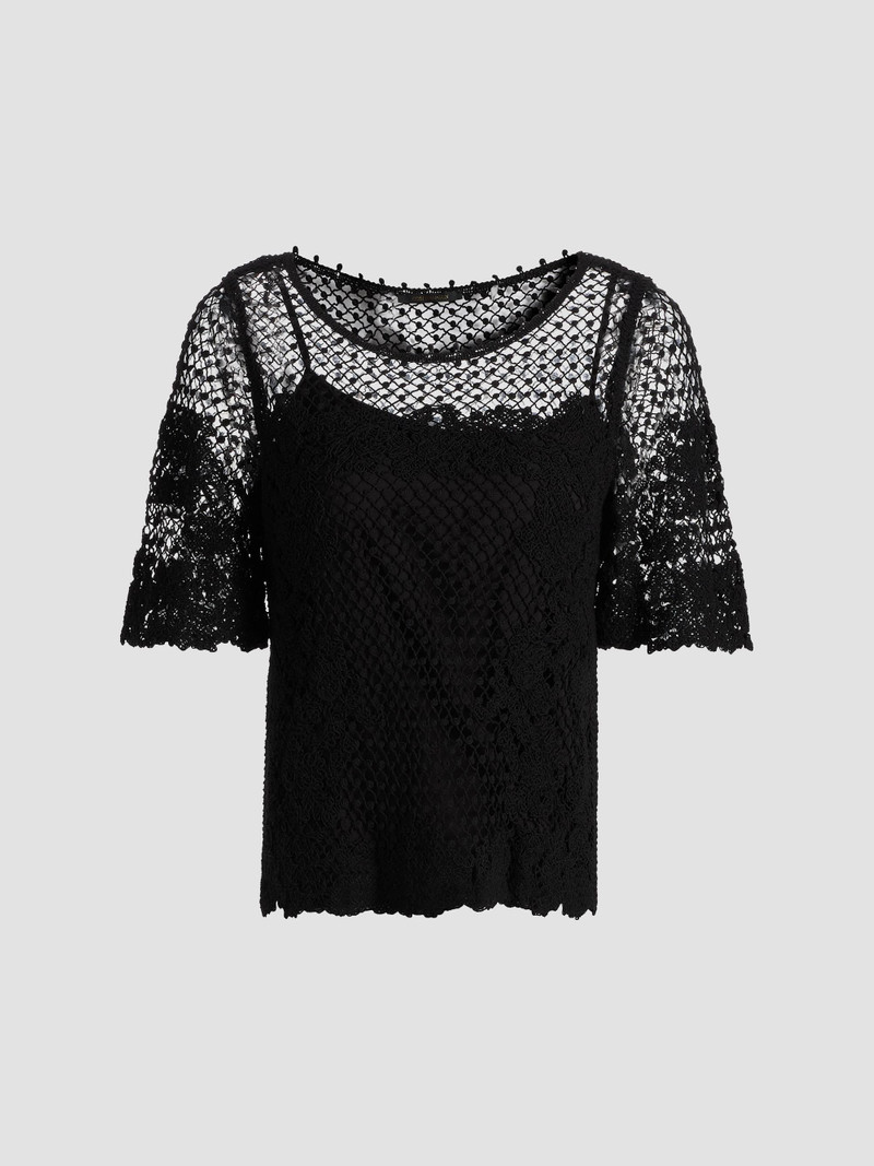 Women's Magnolia Crochet Blouse - Black 1