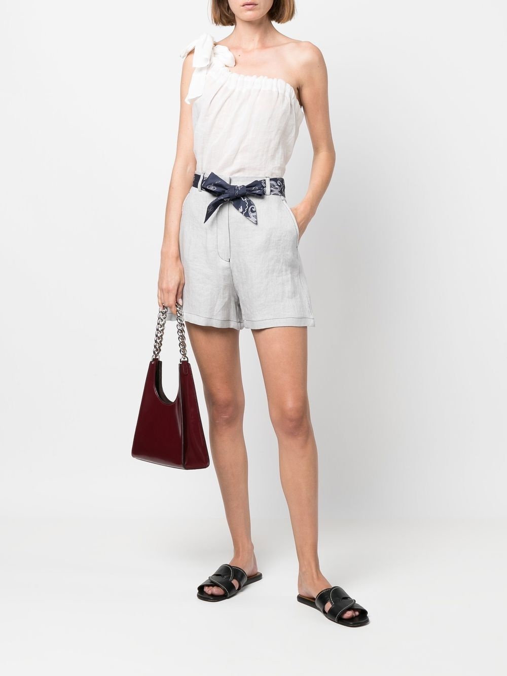 high-waisted cotton shorts - 2