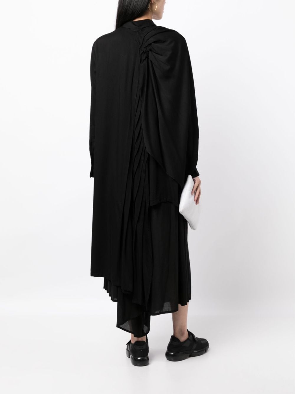 pleated high-low hem shirt - 2