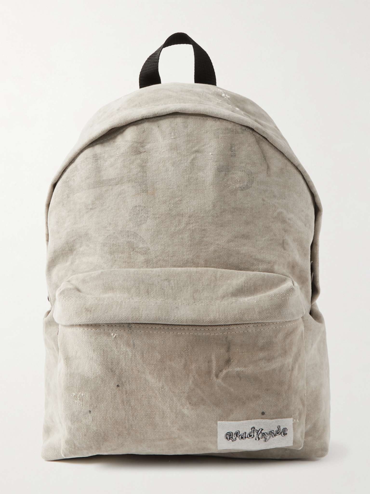 Logo-Appliquéd Distressed Cotton-Canvas Backpack - 1