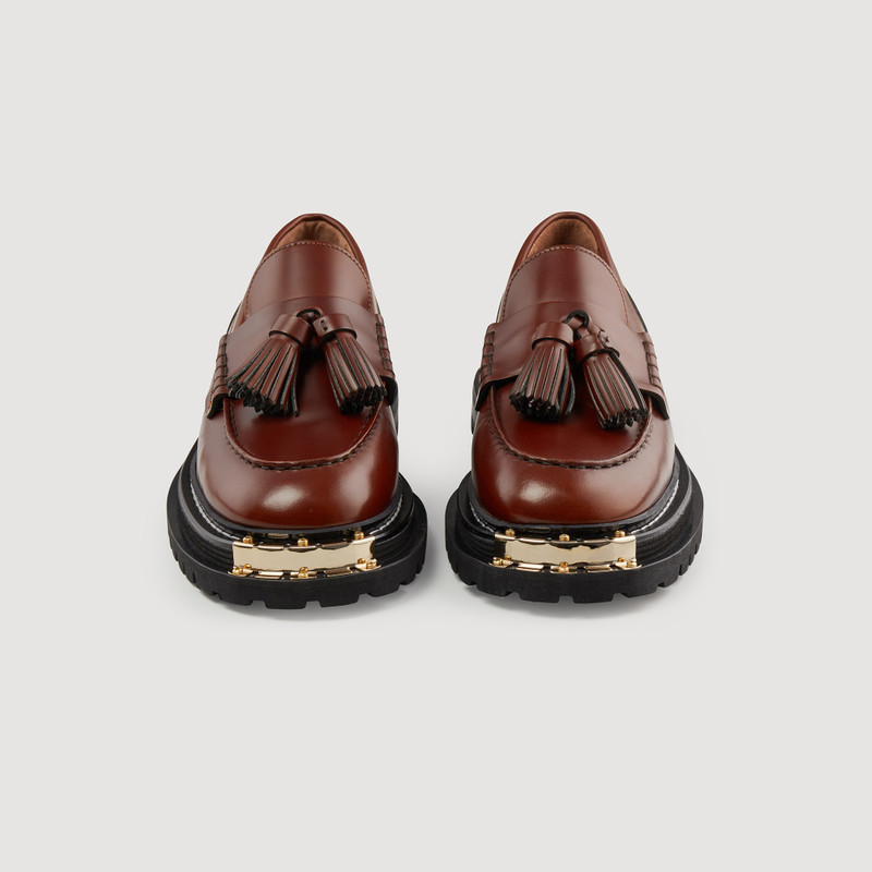 Thick-soled leather loafers 3