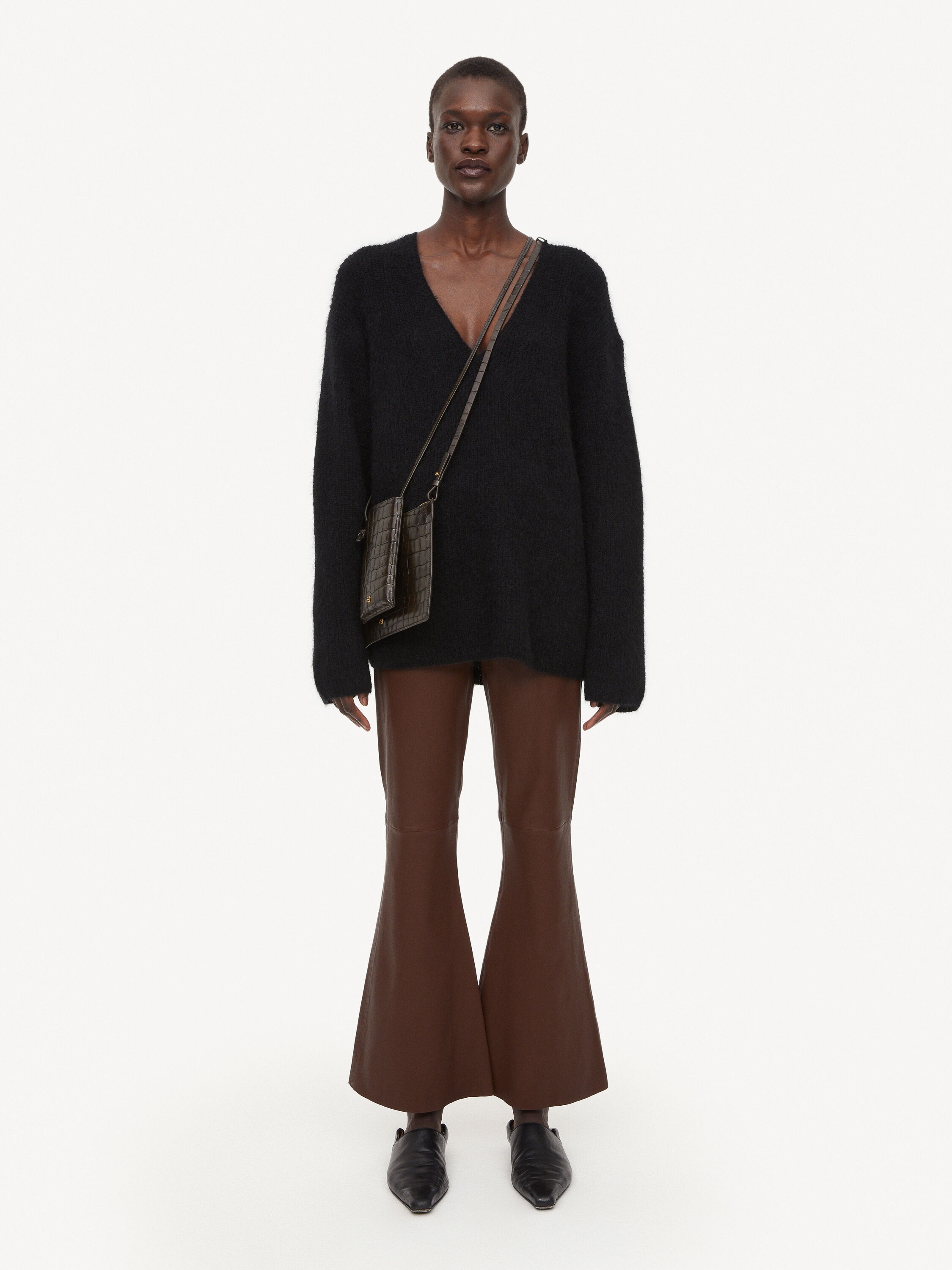Evyline cropped leather trousers - 1