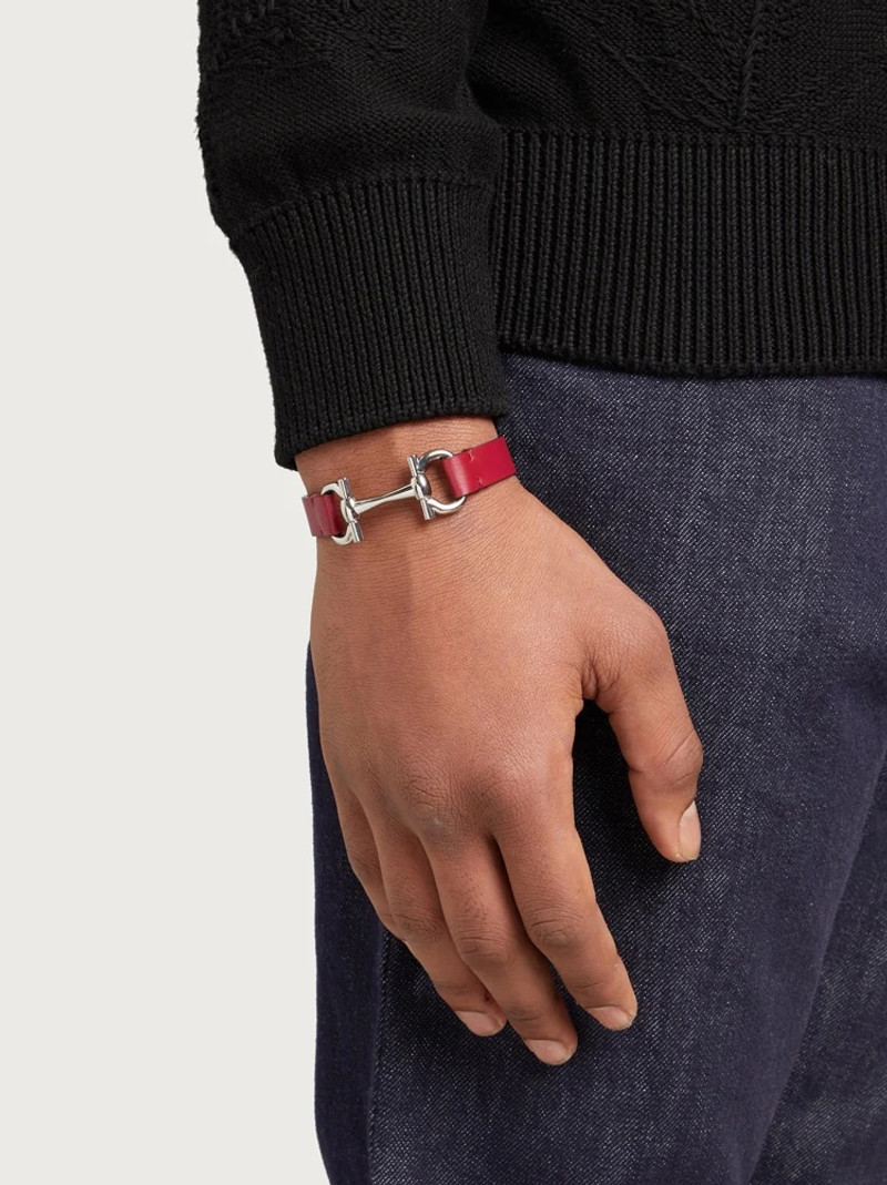 FERRAGAMO LEATHER HORSE BIT BRACELET outlook