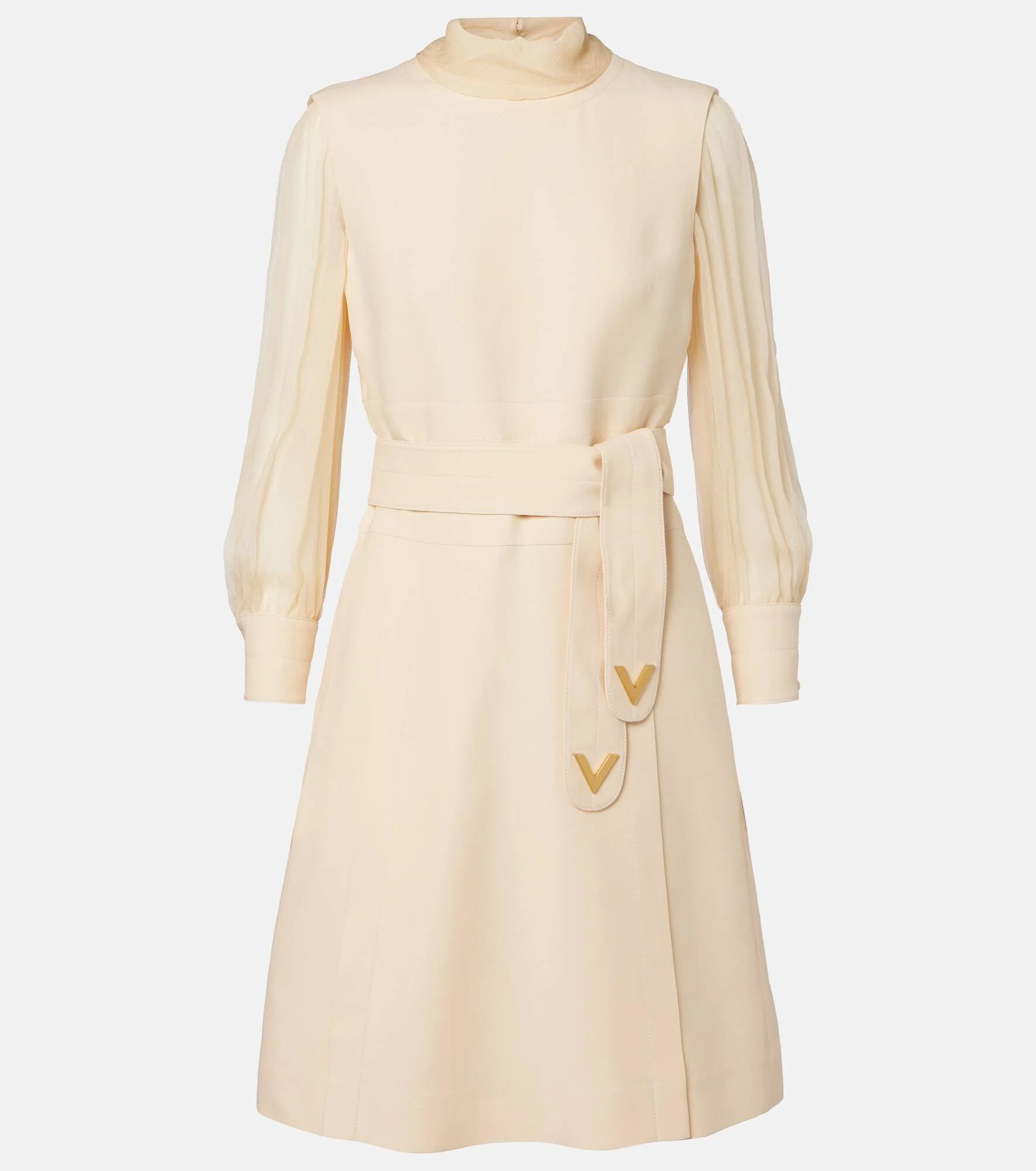 Wool and silk Crepe Couture minidress - 1