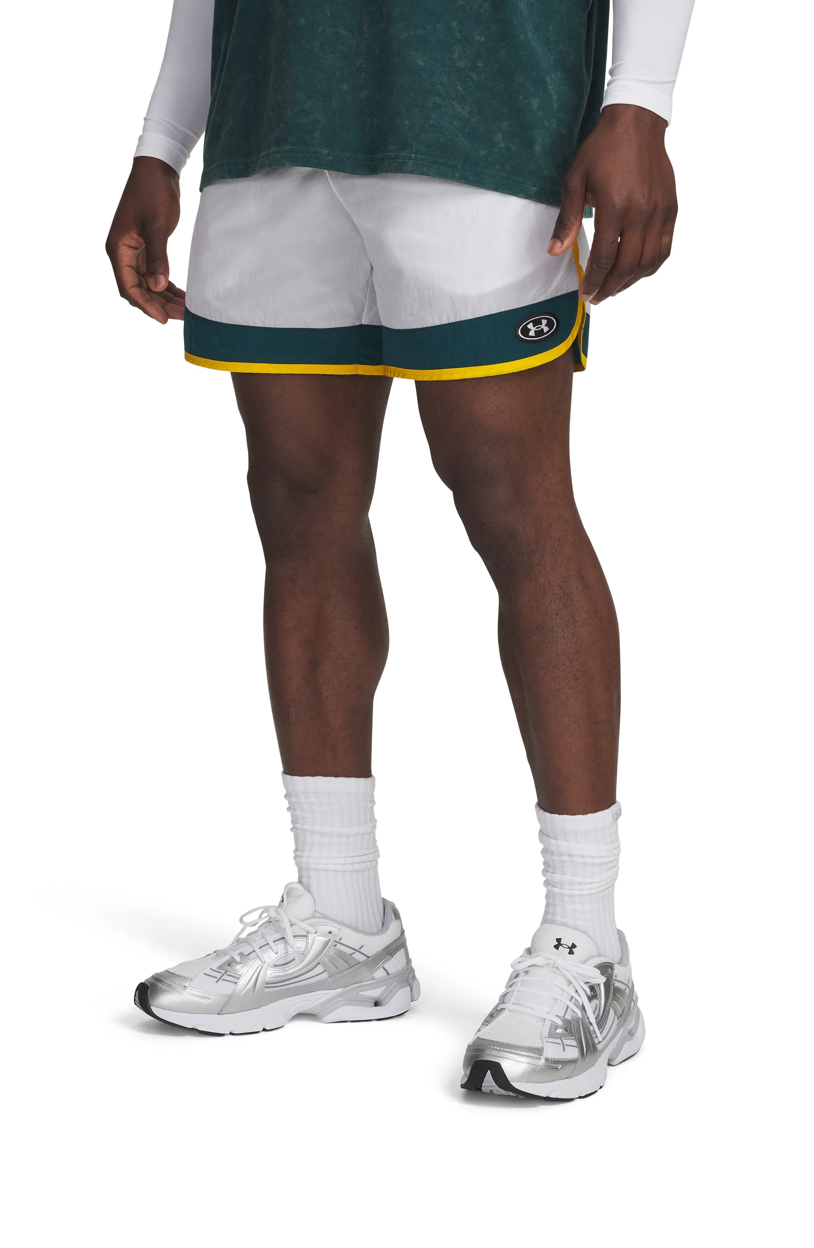 Under Armour Icon Woven Track Shorts in White at Nordstrom - 1