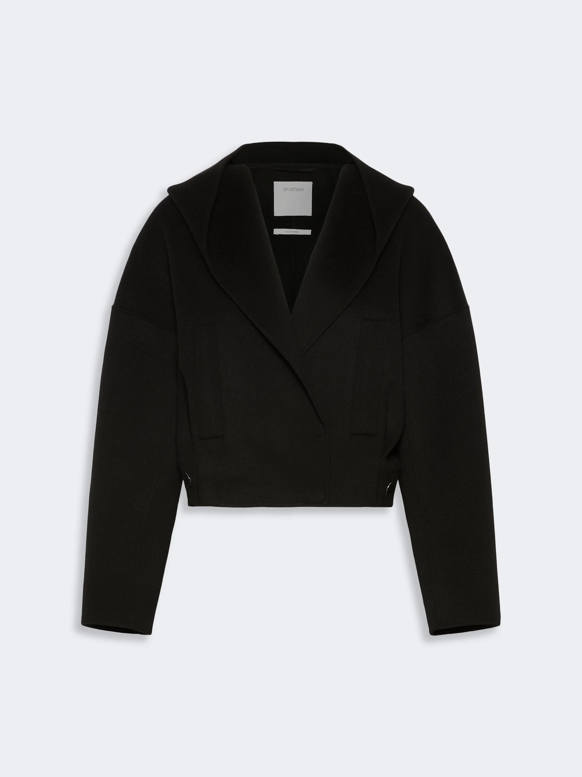 IDONEO Oversized pure wool double fabric jacket - BLACK - 1