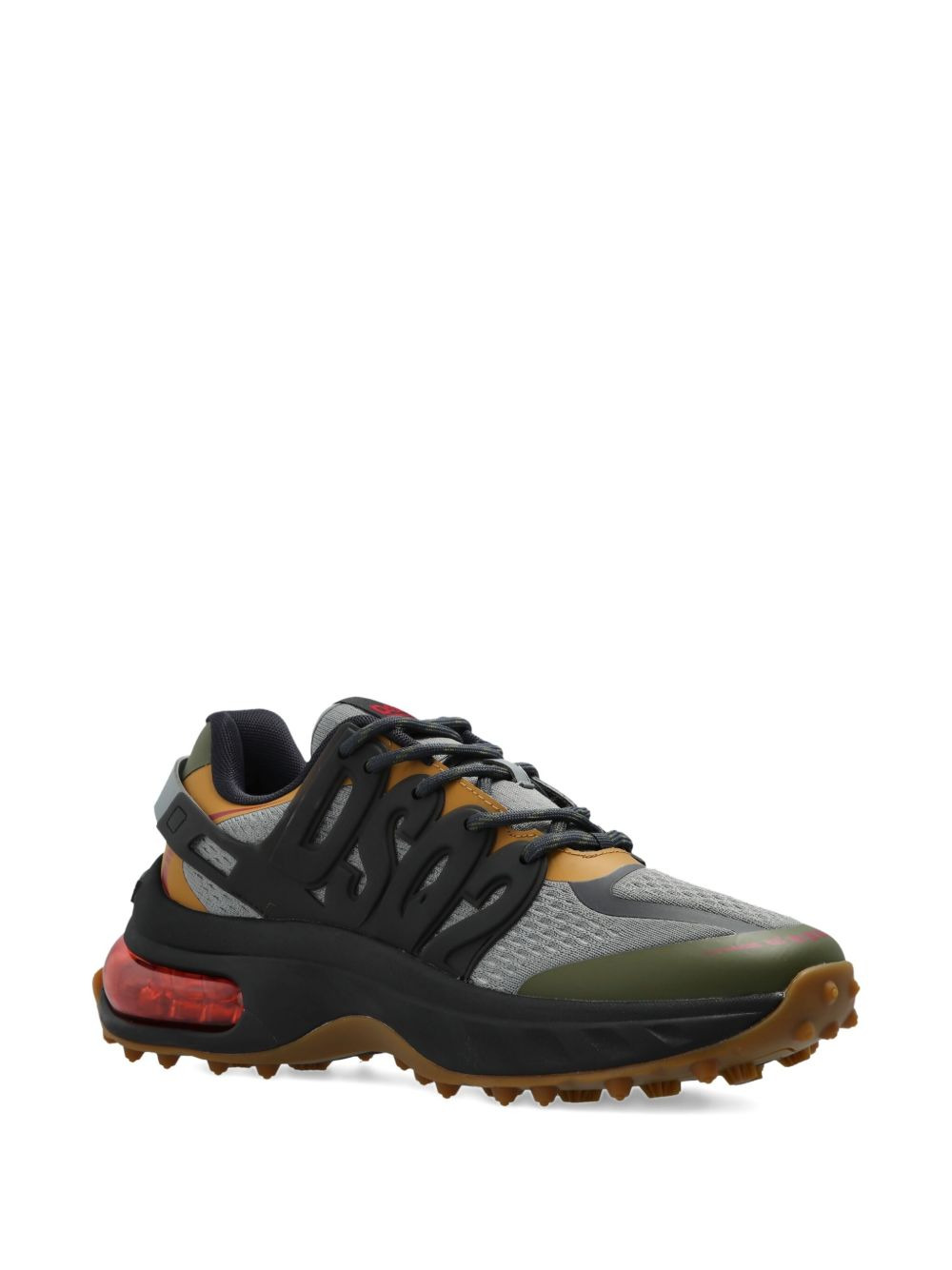 lace-up panelled low-top sneakers - 2