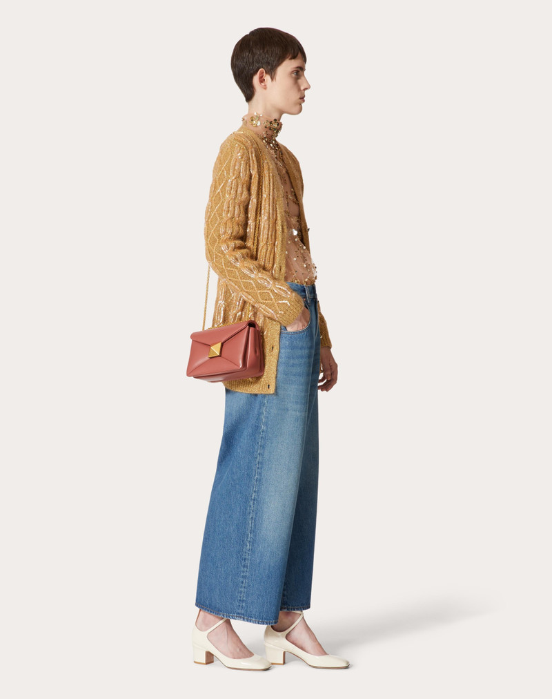 Valentino VLOGO CHAIN MEDIUM BLUE DENIM PANTS outlook
