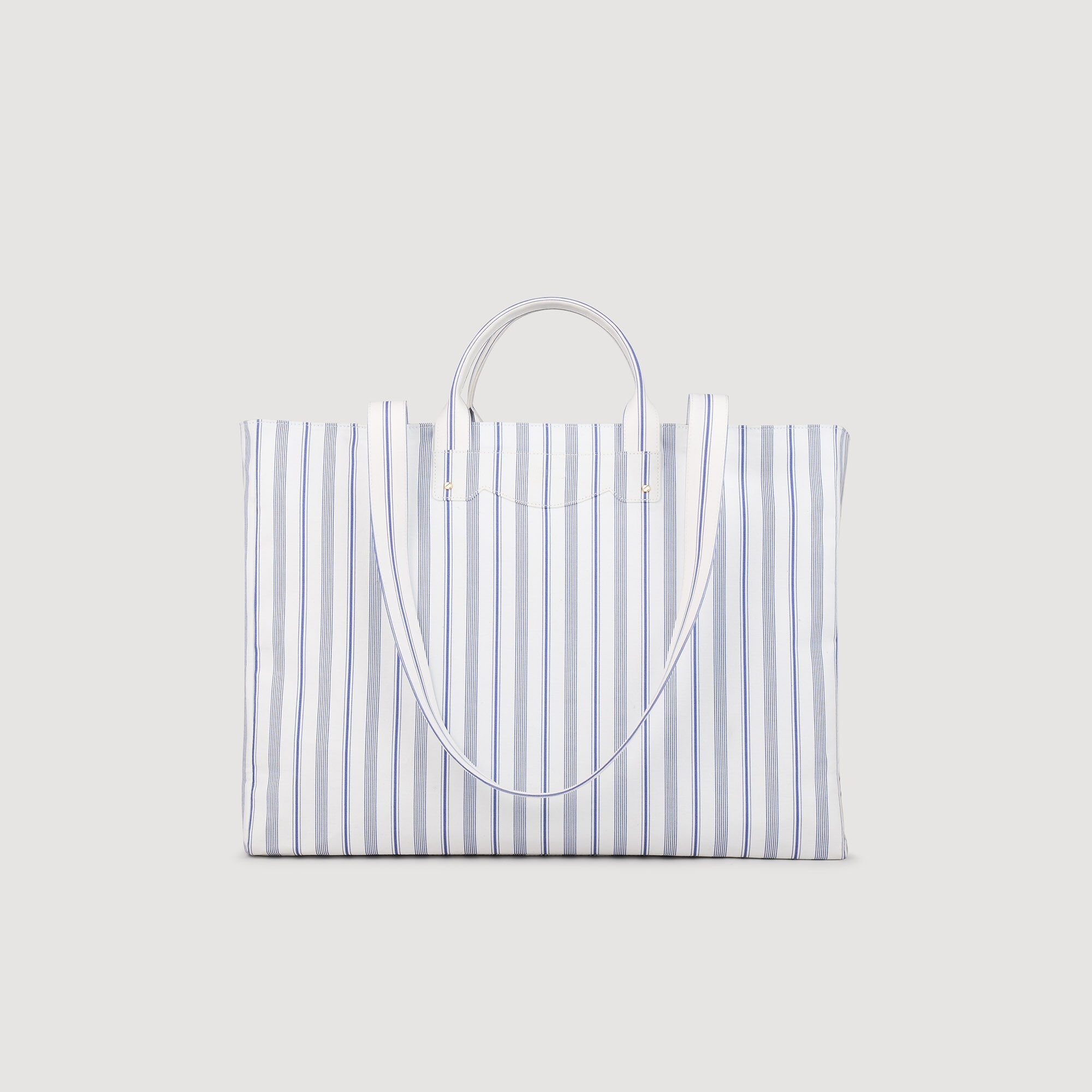 STRIPED CANVAS TOTE BAG - 7