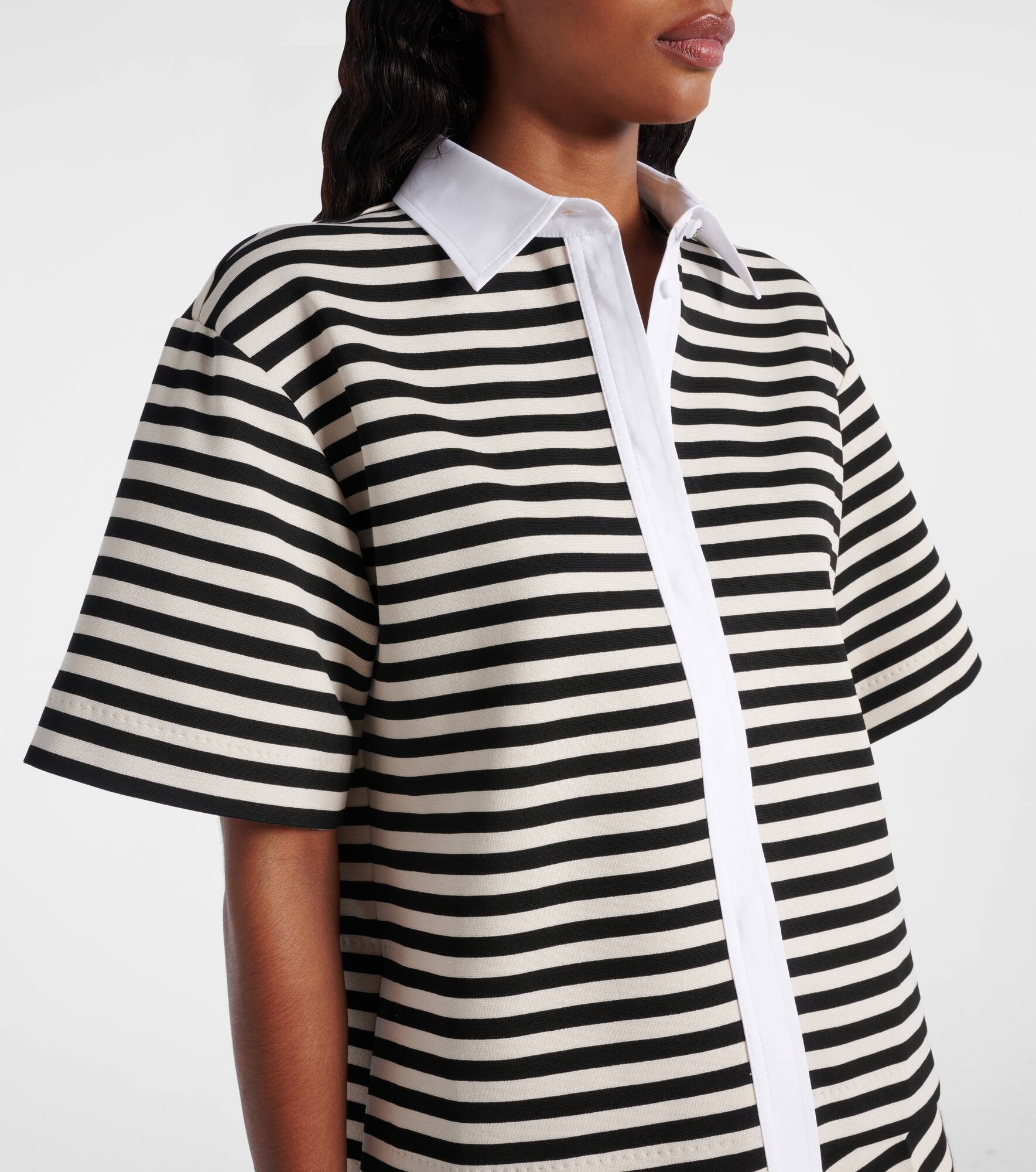 Wilson striped poplin-trimmed jersey shirt - 5
