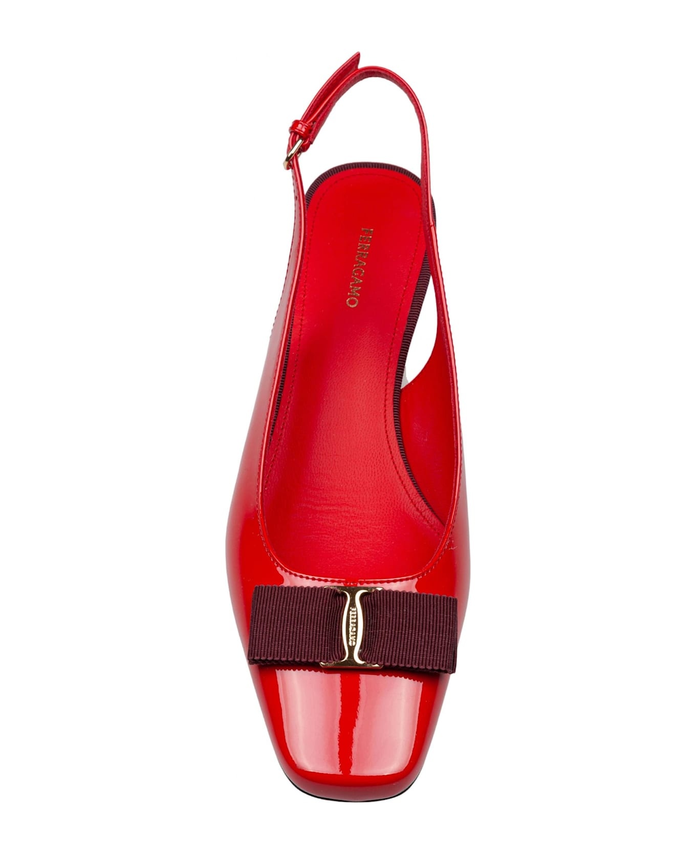 Slingback Rivalda In Patent Leather Burgundy Color - 3