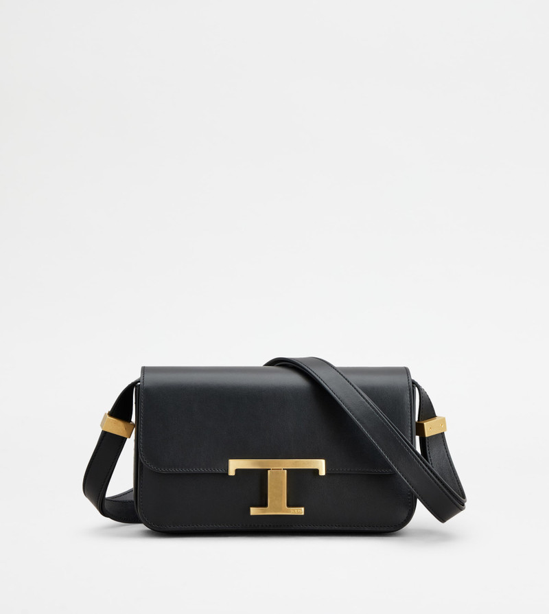 T TIMELESS CROSSBODY BAG IN LEATHER MICRO - BLACK 1